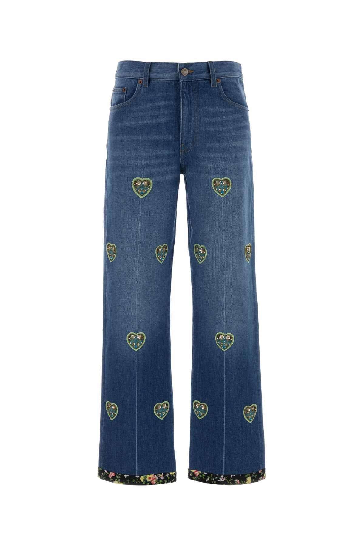 VALENTINO GARAVANI PANTALONE DENIM CON RICAM For Women Exterior: 100% Cotton