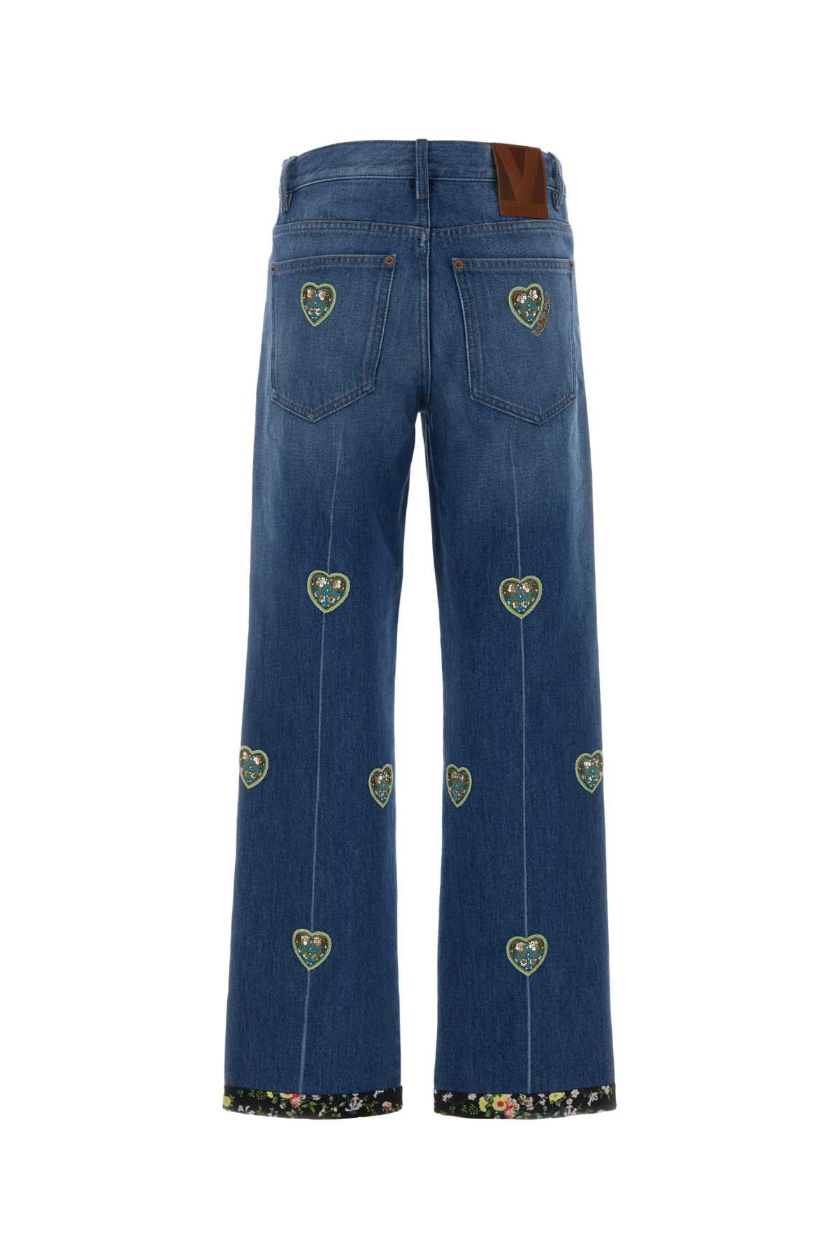 VALENTINO GARAVANI PANTALONE DENIM CON RICAM For Women Exterior: 100% Cotton