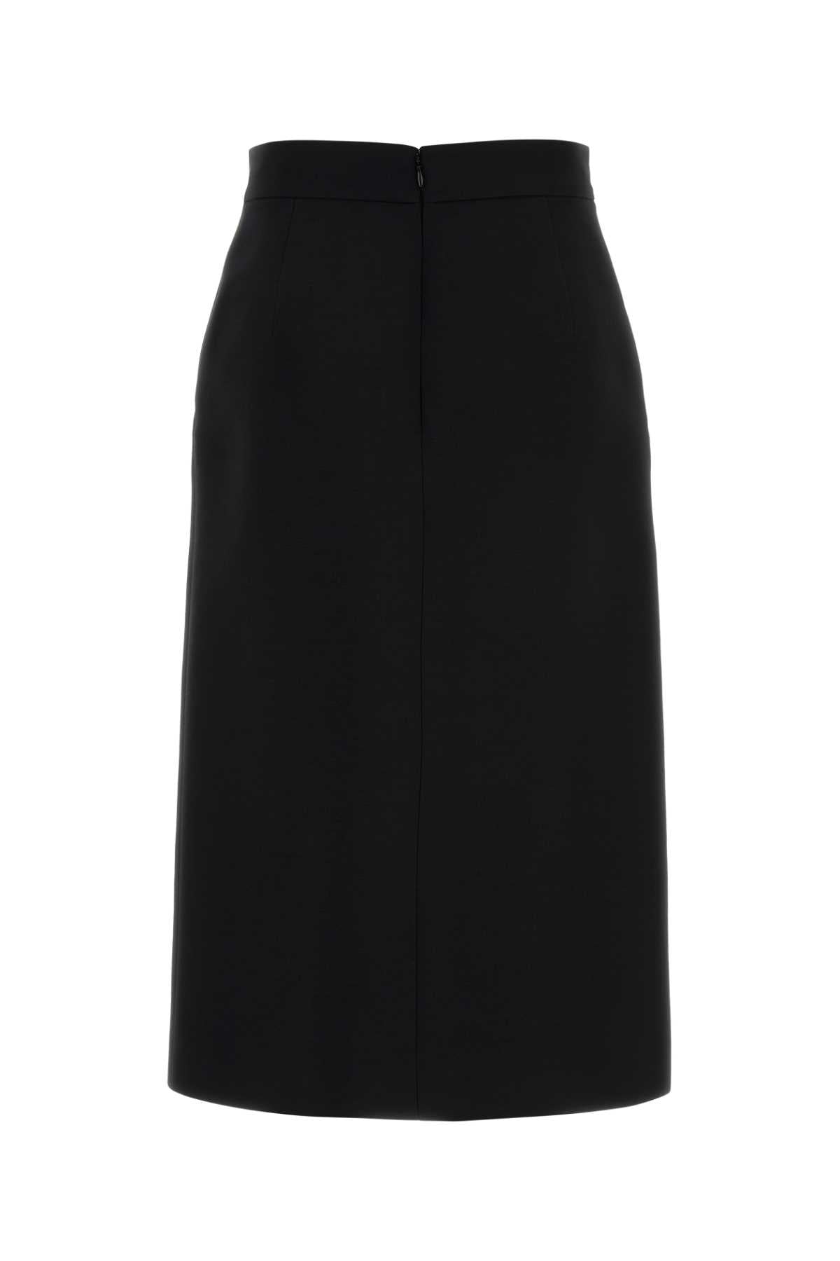 VALENTINO GARAVANI SKIRT - WITH LEATHER DETA For Women Exterior: 65% Virgin wool 35% Silk Lining: 100% Silk