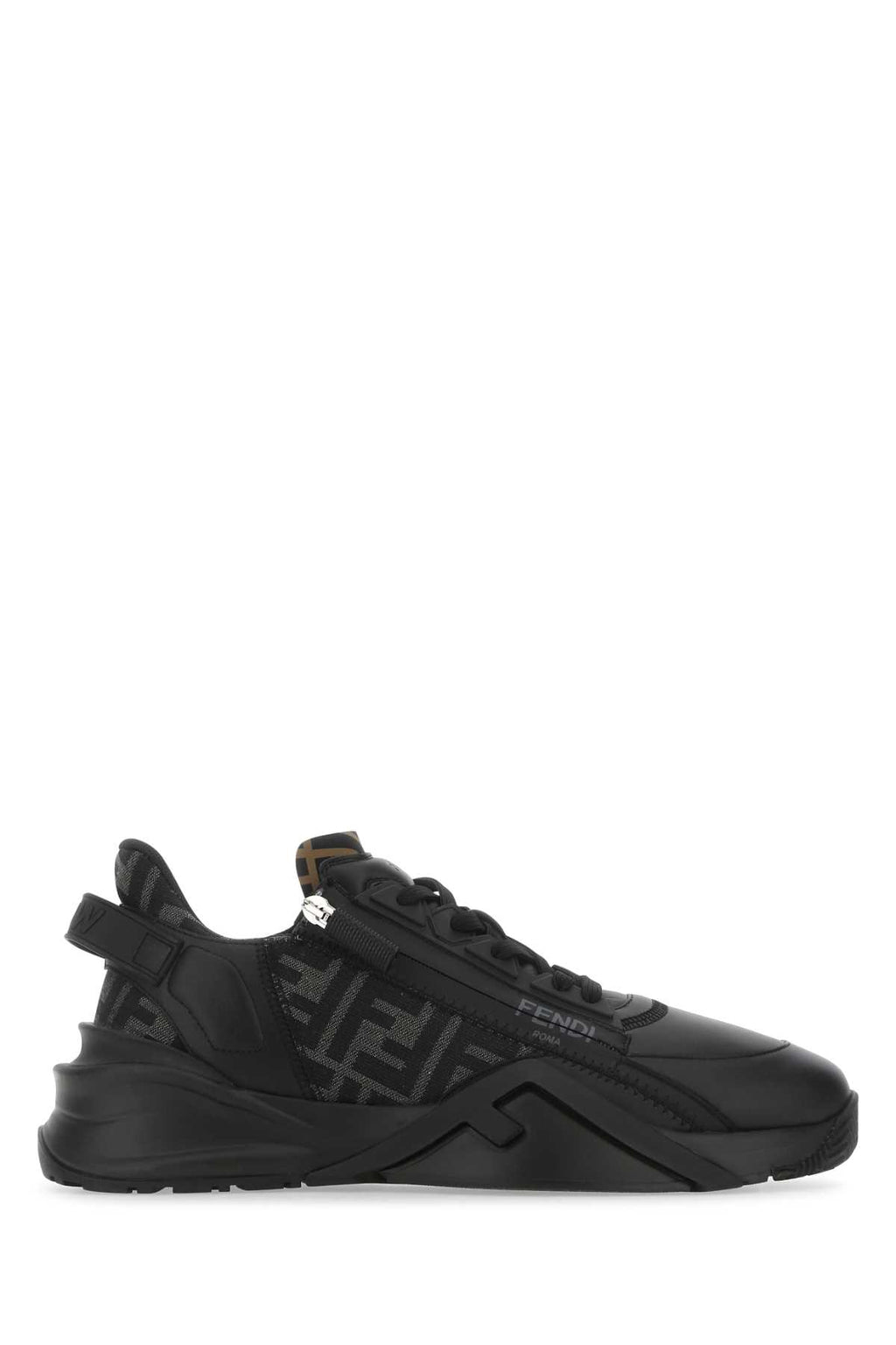 FENDI SNEAKERS FLOW For Men Exterior: 100% Leather 100% Fabric Interior: 100% Leather 100% Fabric Sole: Rubber