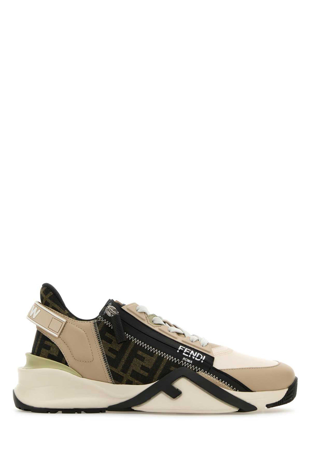 FENDI FLOW VITELLO+TESSUT.FF+VITELLO For Men Exterior: 100% Calf 65% Nylon 35% Cotton Interior: 100% Polyester Sole: Rubber