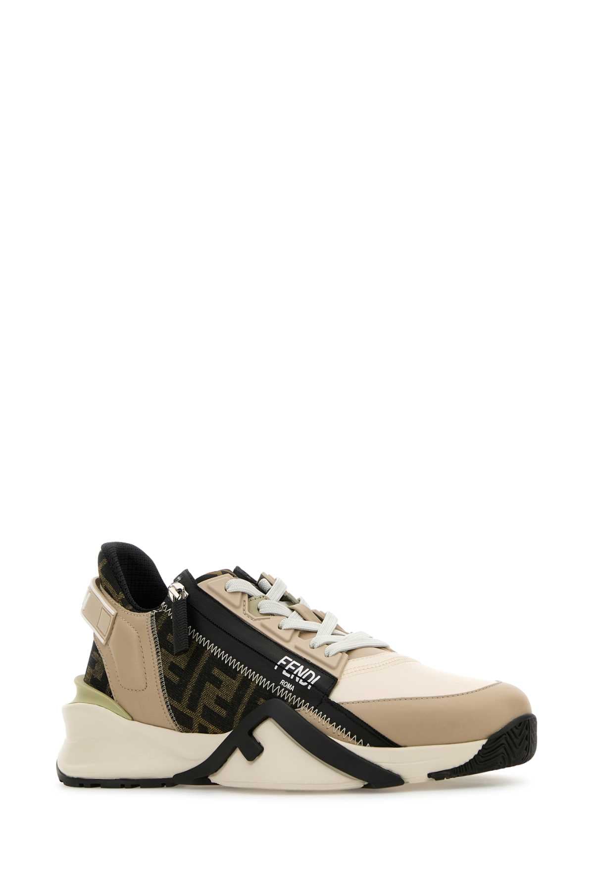 FENDI FLOW VITELLO+TESSUT.FF+VITELLO For Men Exterior: 100% Calf 65% Nylon 35% Cotton Interior: 100% Polyester Sole: Rubber