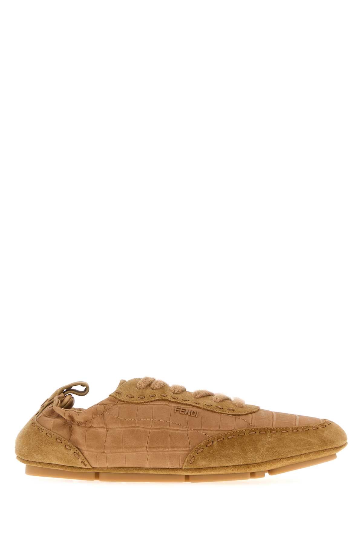 FENDI ULTRA FLAT SNEAKERS For Men Exterior: 100% Leather 100% Suede Interior: 100% Calf Sole: Rubber