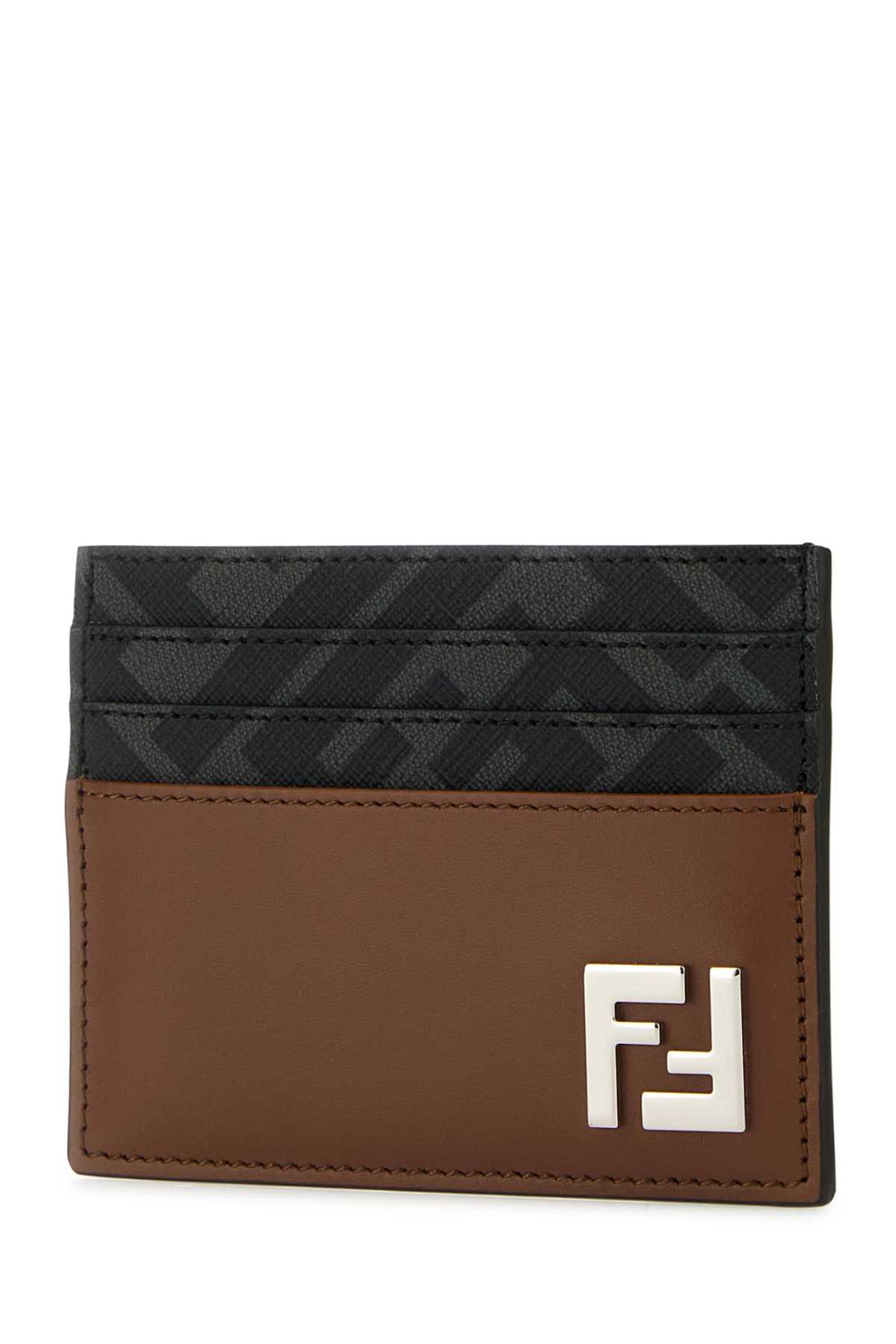 FENDI CARD CASE VIT.KING/ PU F For Men Exterior: 100% Leather 100% Fabric Finishing: Silver metal