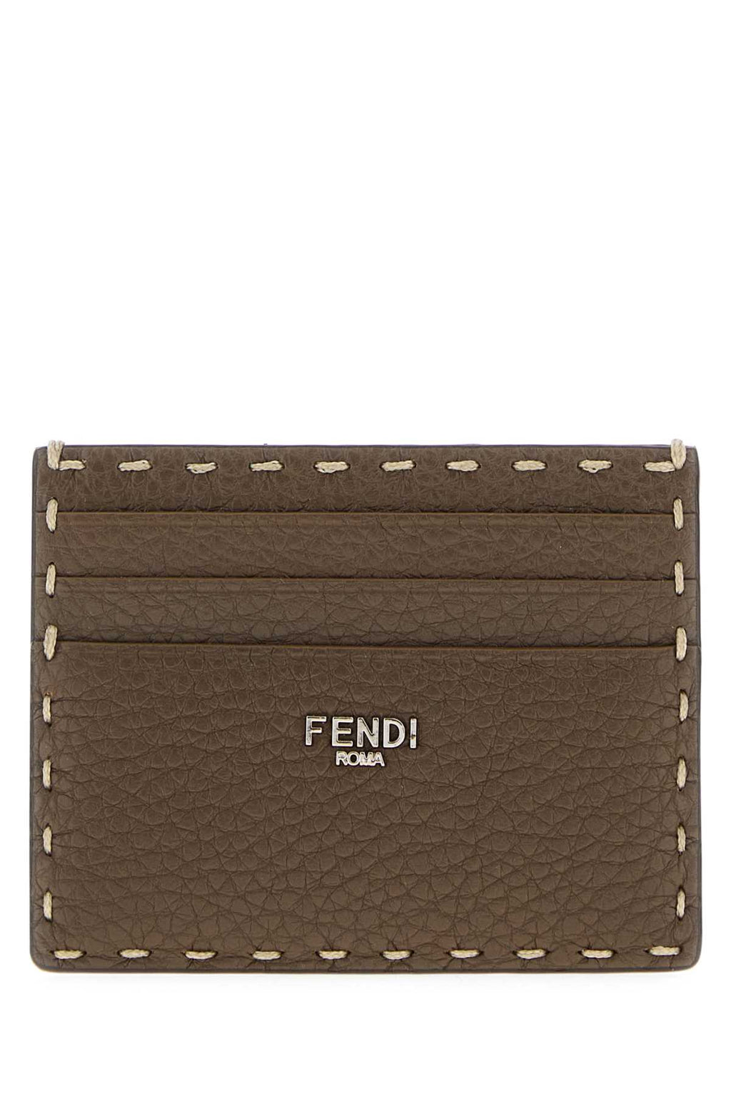 FENDI PORTACARTE SELLERIA For Men Exterior: 100% Leather Finishing: Silver metal