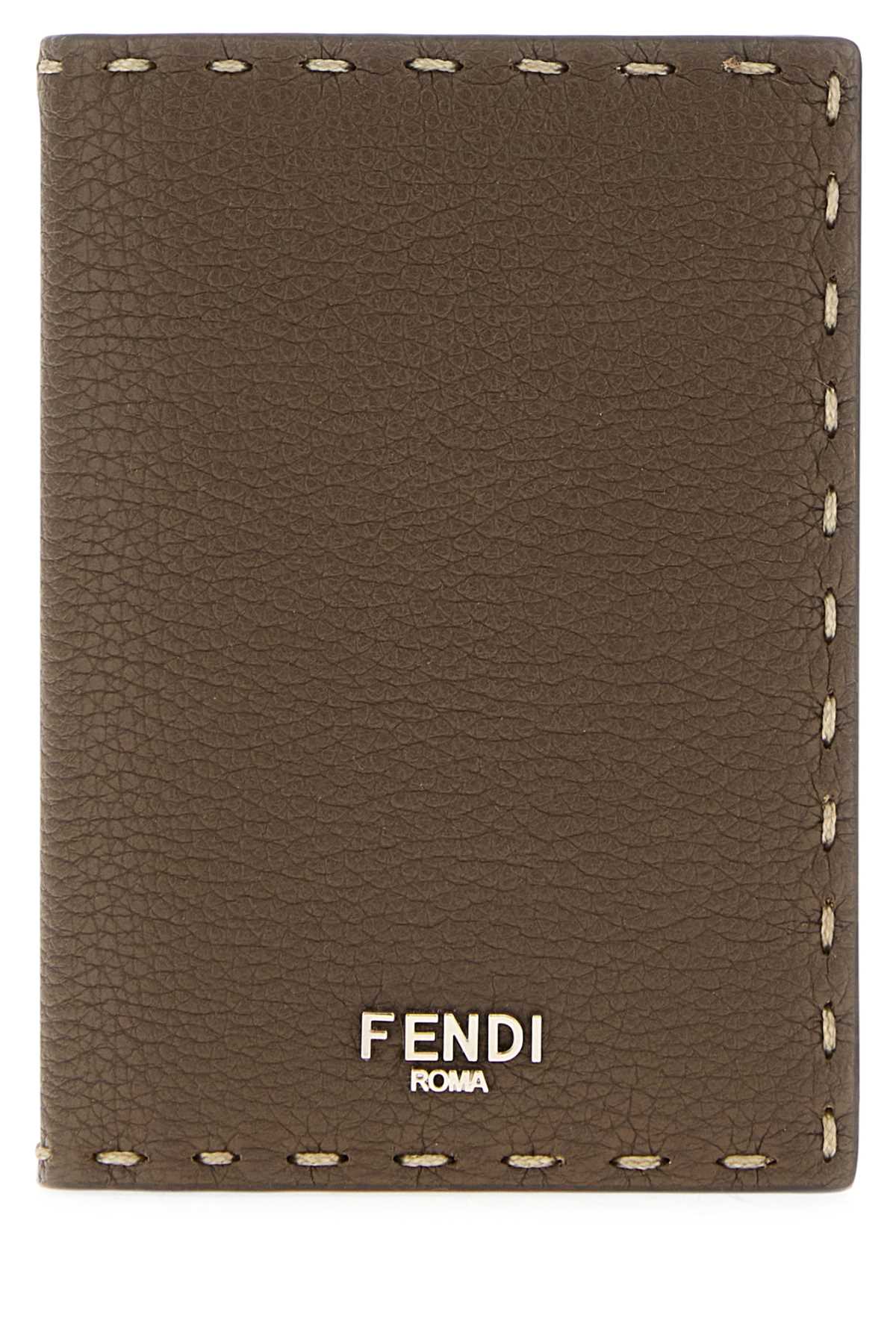 FENDI PORTACARTE VERTICALE SELLERIA For Men Exterior: 100% Leather Finishing: Silver metal