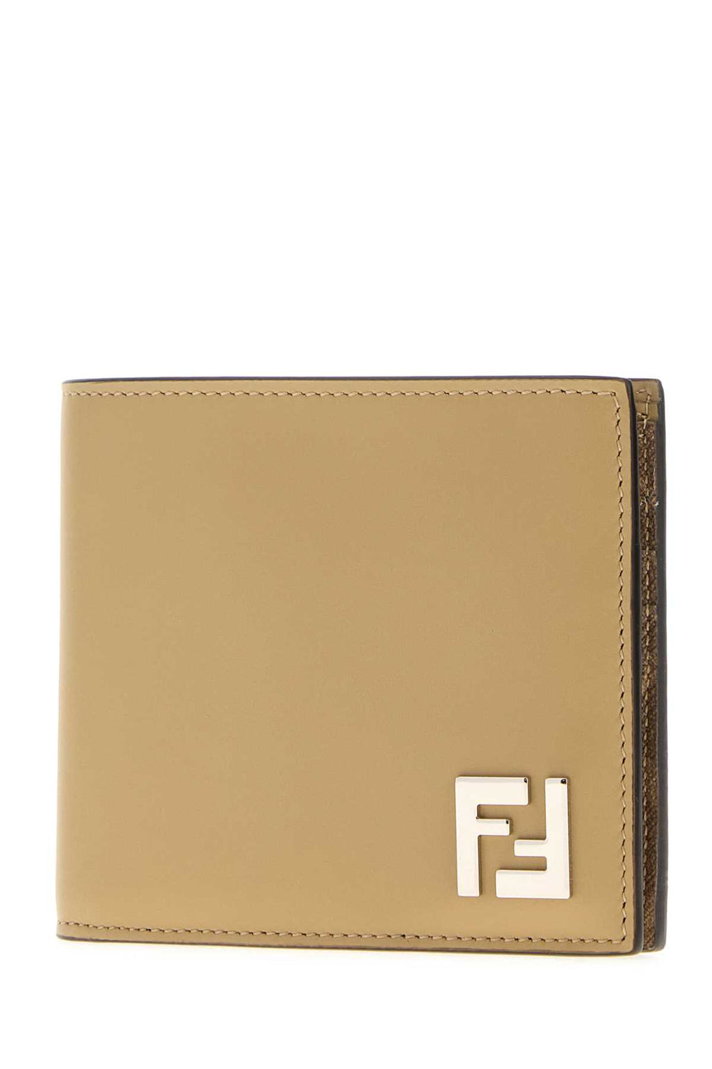 FENDI PORTAFOGLI BICOLOR FF ALL OVER SENZA PORTAMONETE For Men Exterior: 100% Leather Finishing: Silver metal