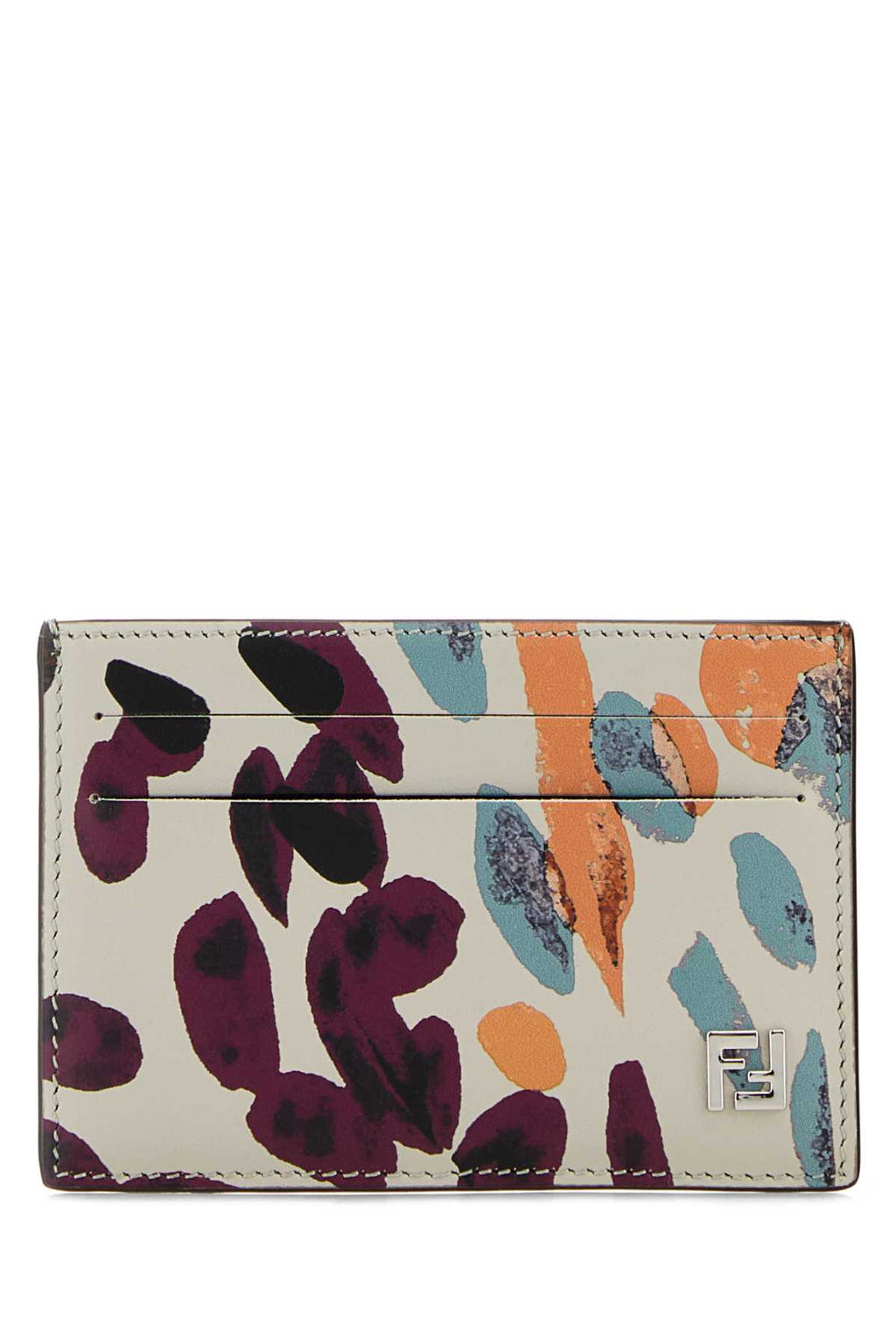 FENDI FLAT CARD CASE KING LUCIDO ST For Men Exterior: 100% Leather Finishing: Silver metal