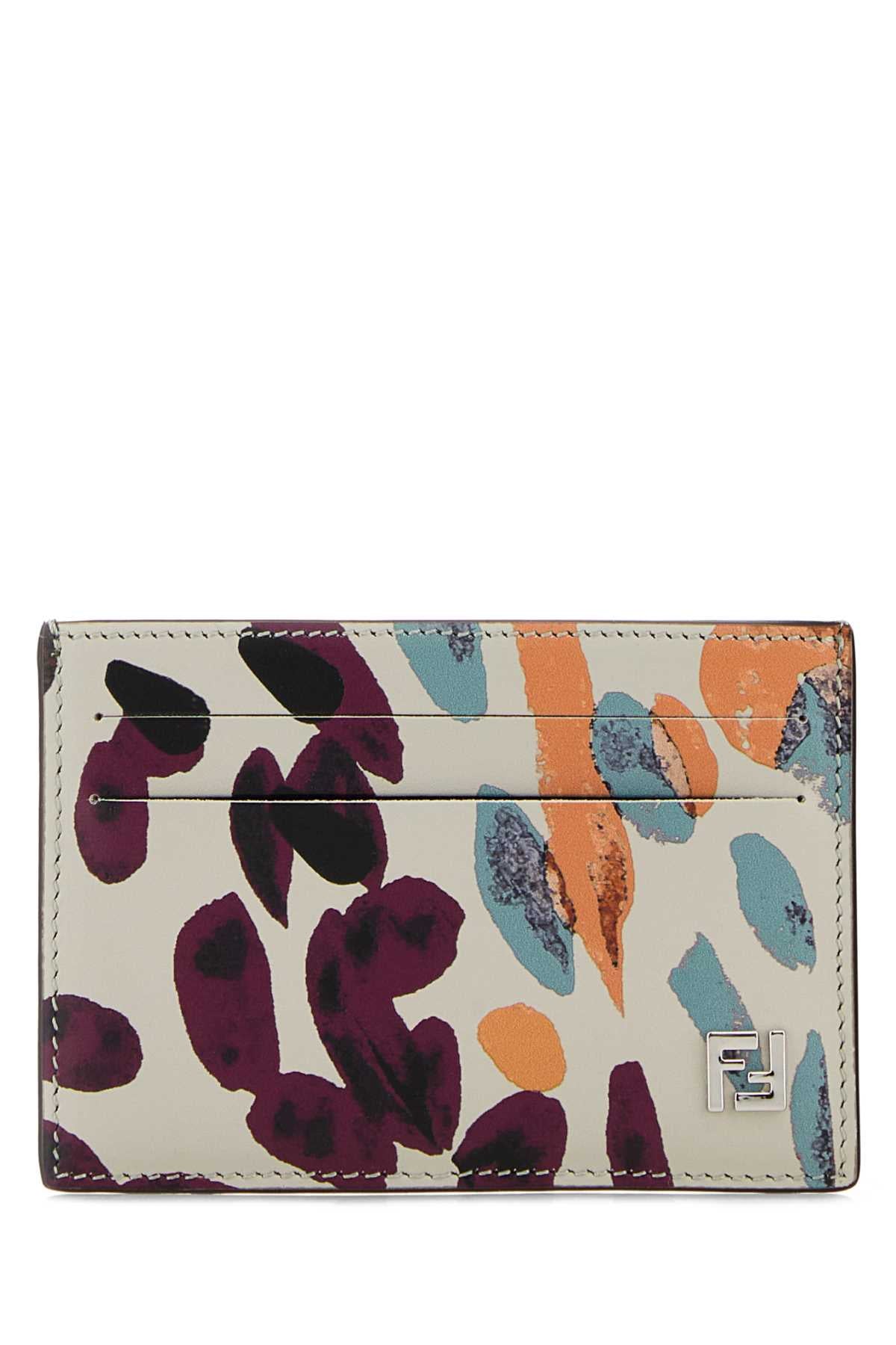 FENDI FLAT CARD CASE KING LUCIDO ST For Men Exterior: 100% Leather Finishing: Silver metal