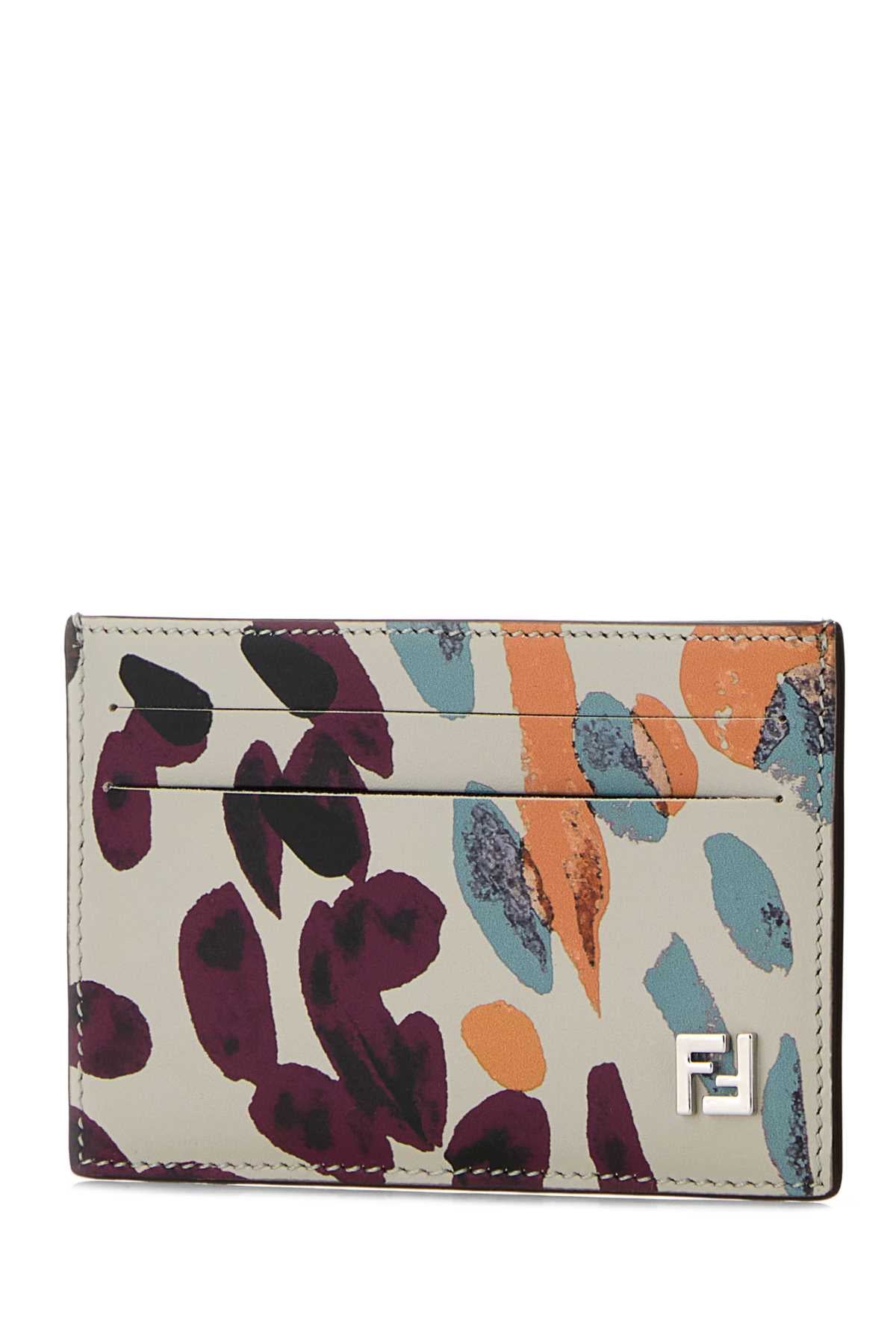 FENDI FLAT CARD CASE KING LUCIDO ST For Men Exterior: 100% Leather Finishing: Silver metal