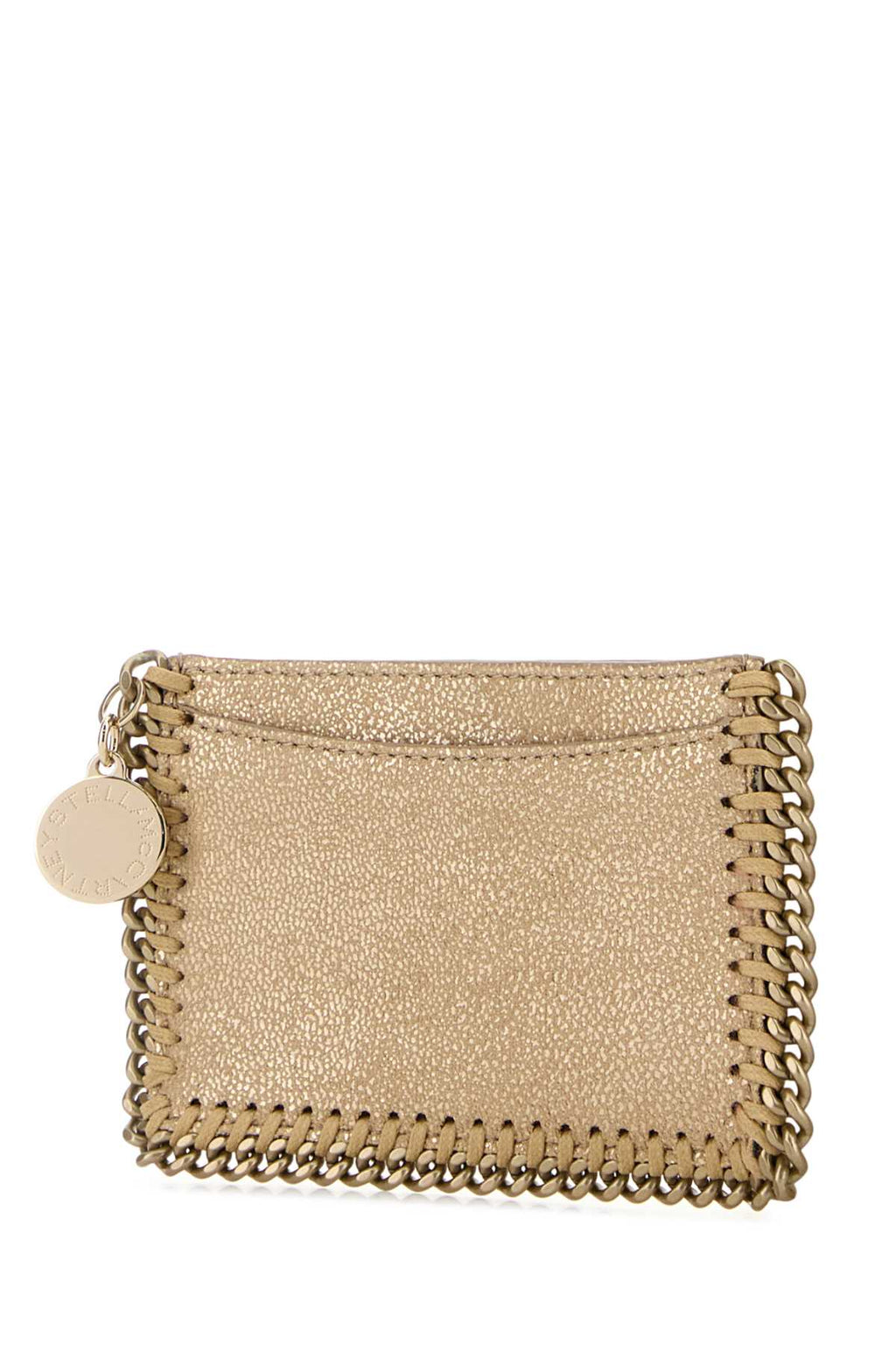 STELLA MCCARTNEY Falabella Flat Card Holder Eco Shiny Dotted For Women Exterior: 100% Fabric Finishing color: Platinum