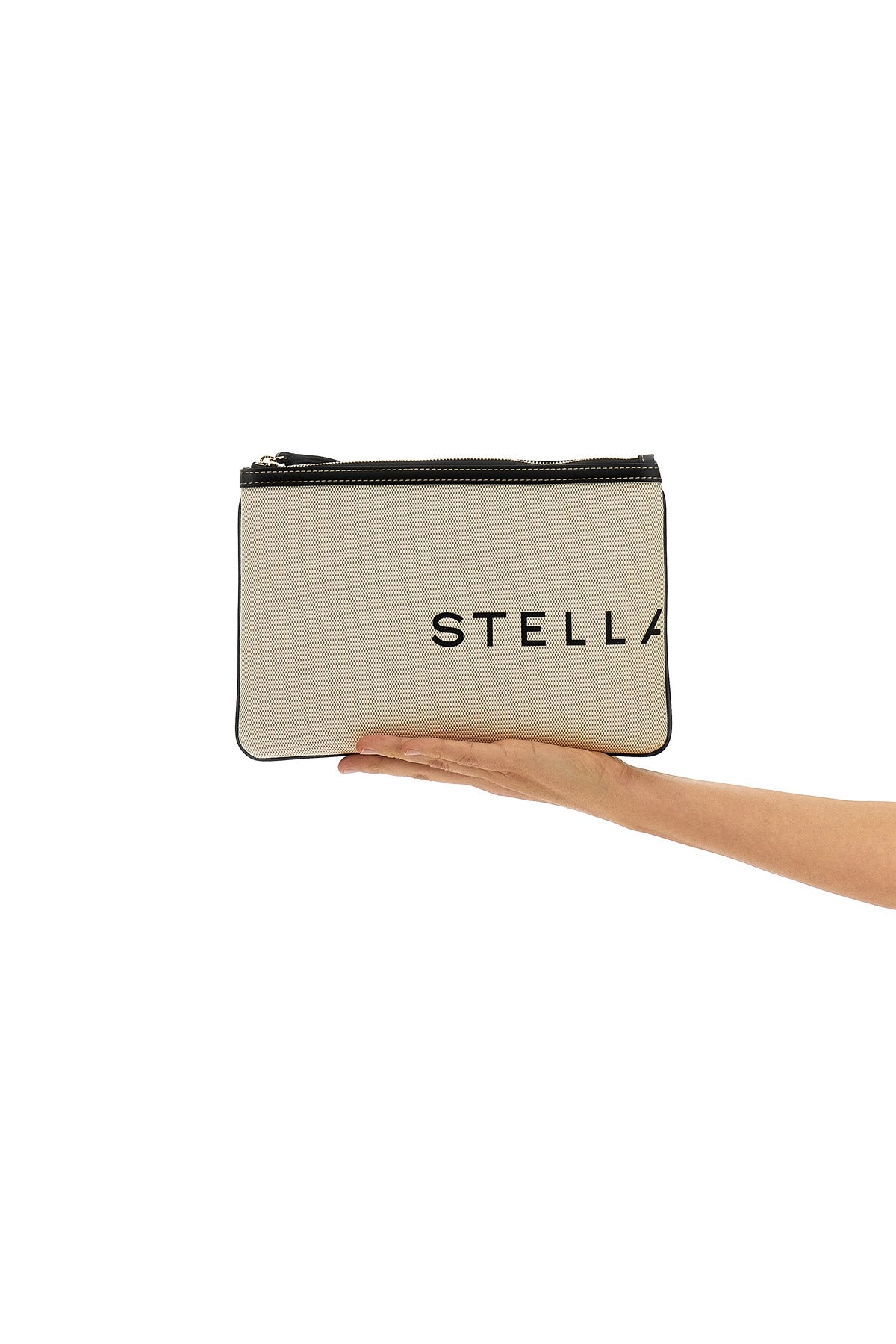 STELLA MCCARTNEY Logo clutch bag For Women 80% cotton, 20% polyester