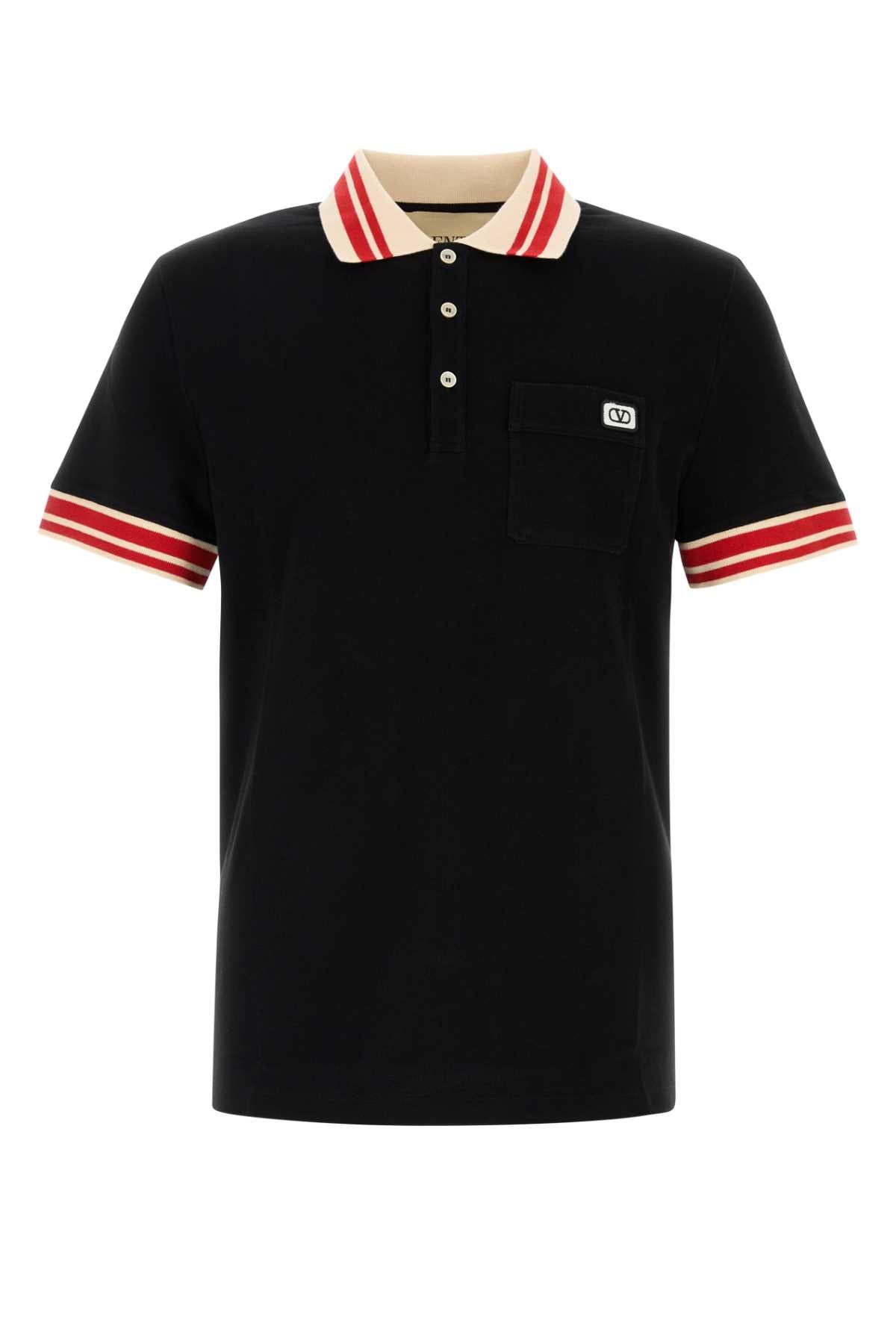 VALENTINO GARAVANI POLO JERSEY,REGULAR,EMBRO For Men Exterior: 100% Cotton