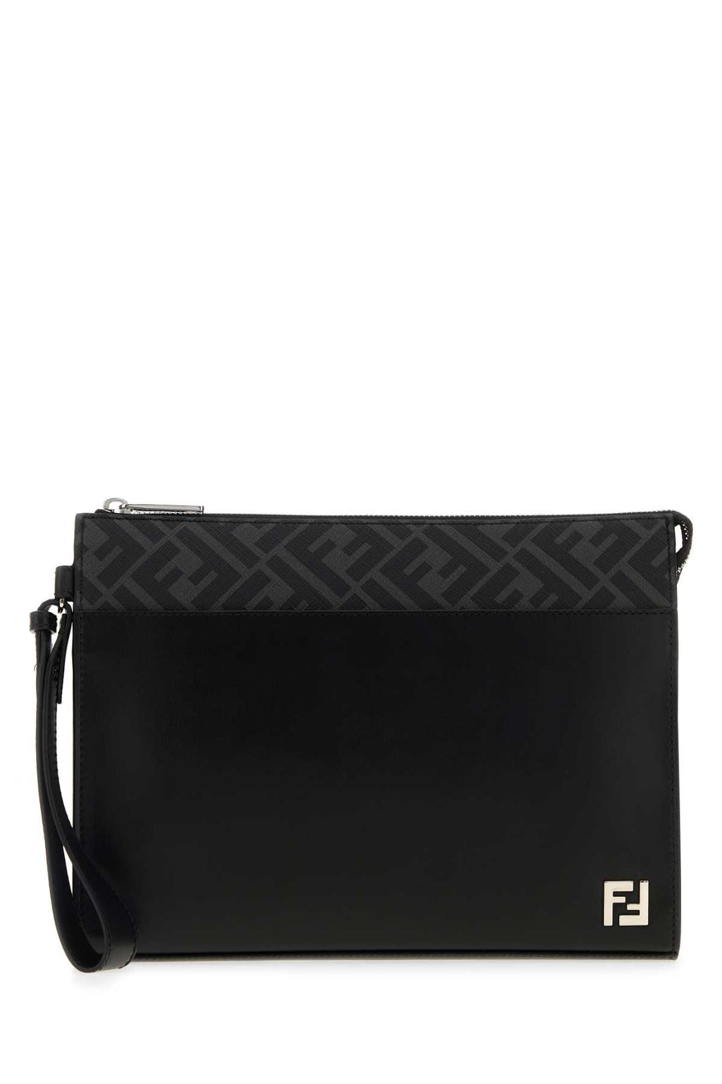 FENDI POUCH For Men Exterior: 100% Calf Lining: 100% Fabric Finishing: Silver metal