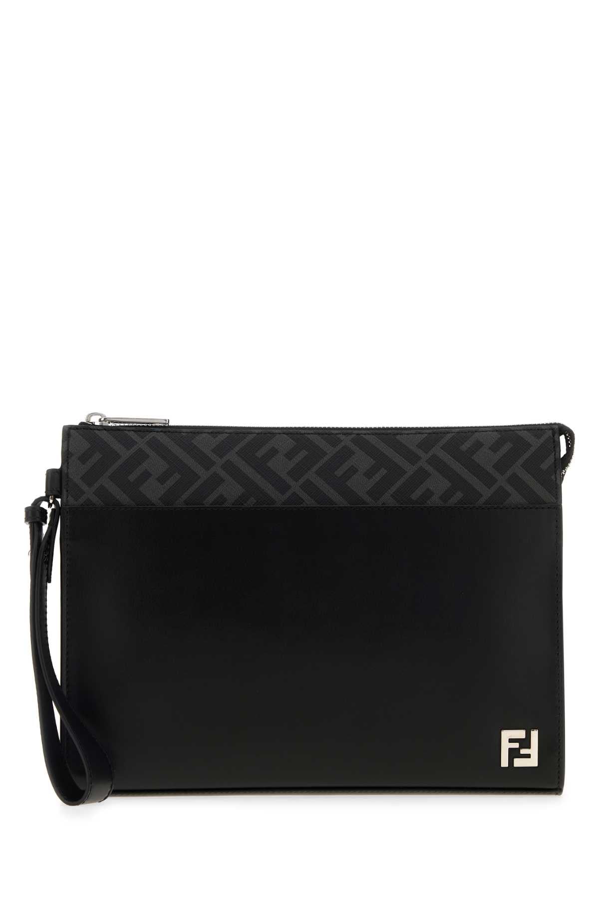FENDI POUCH For Men Exterior: 100% Calf Lining: 100% Fabric Finishing: Silver metal