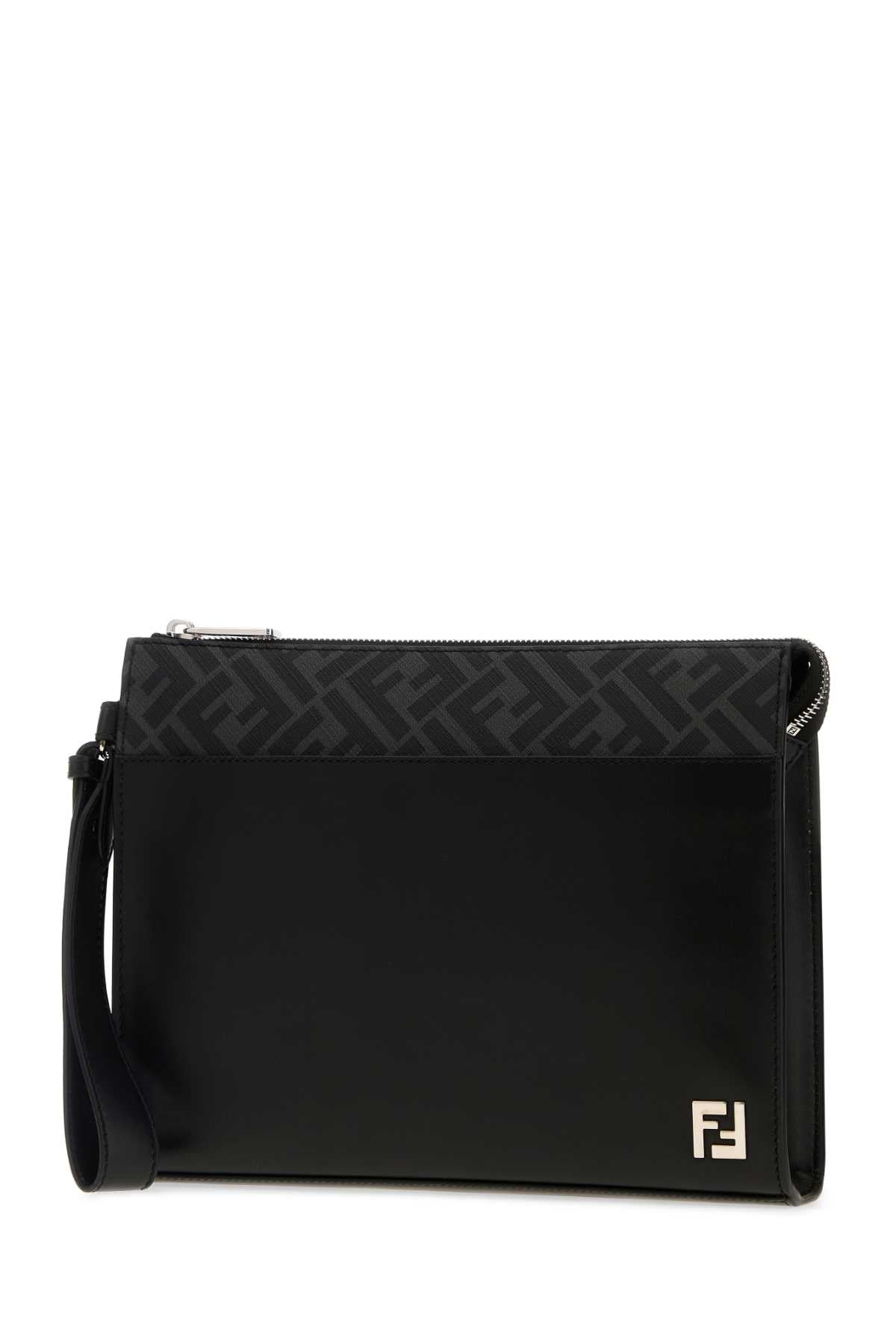 FENDI POUCH For Men Exterior: 100% Calf Lining: 100% Fabric Finishing: Silver metal