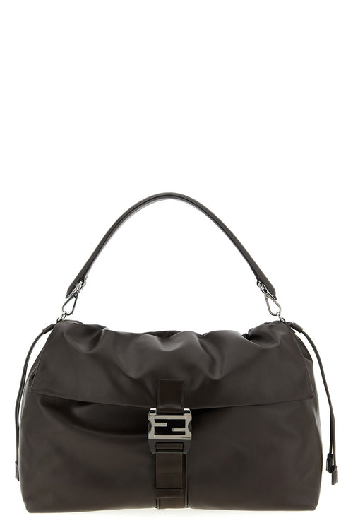 FENDI 'Fendi Flux Maxi Messanger' handbag For Men 100% calfskin leather (Bos Taurus)