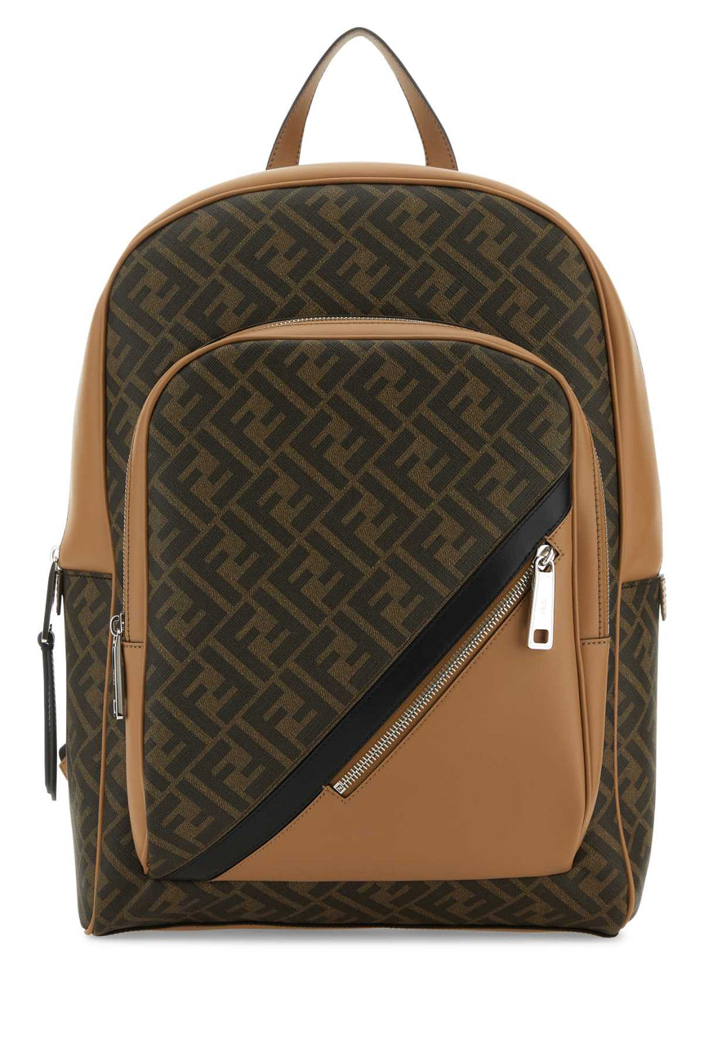 FENDI ZAINO For Men Exterior: 45% Cotton 40% Polyurethane 15% Polyester 100% Calf Lining: 63% Cotton 34% Polyester 3% Acrylic Finishing: Silver metal
