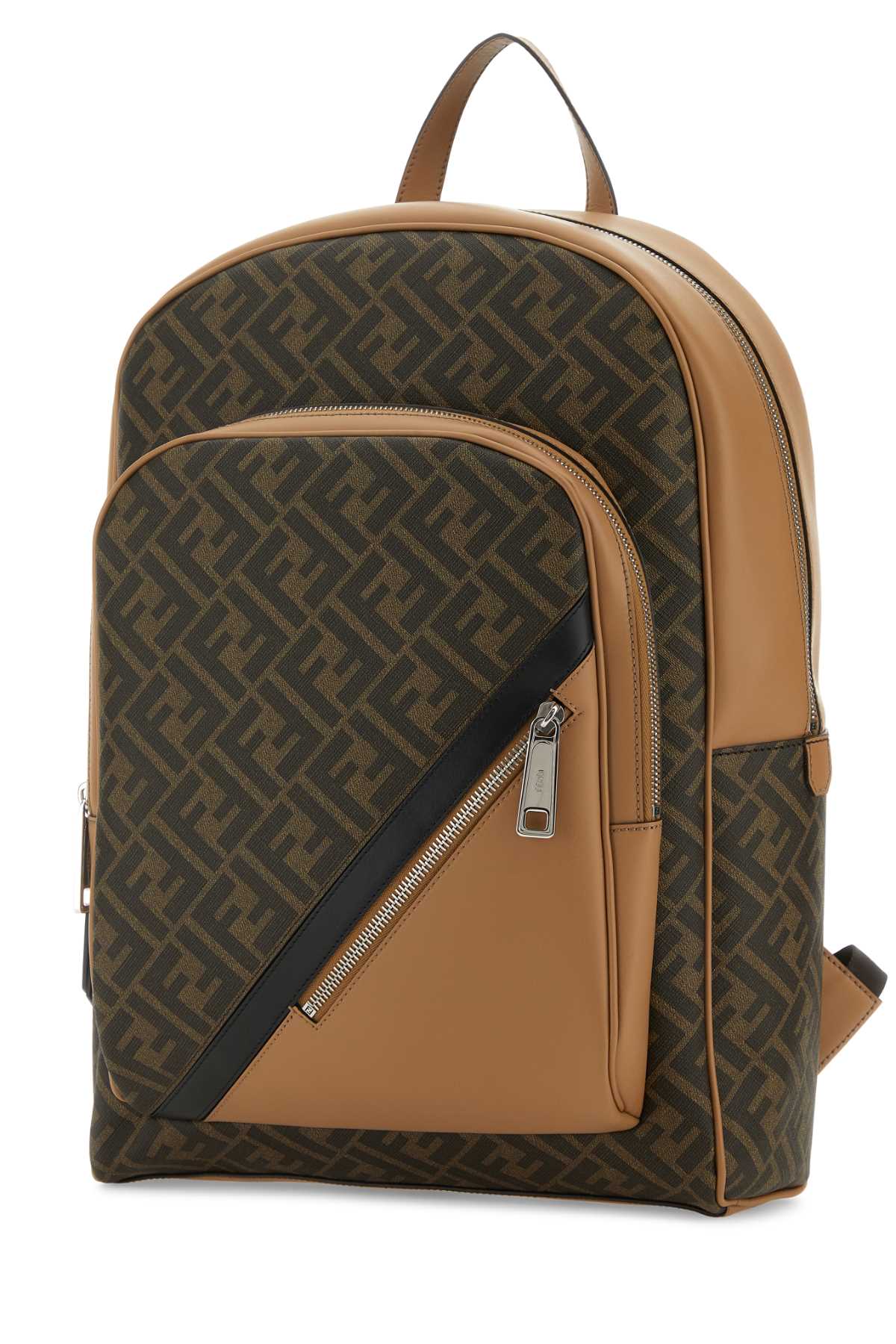 FENDI ZAINO For Men Exterior: 45% Cotton 40% Polyurethane 15% Polyester 100% Calf Lining: 63% Cotton 34% Polyester 3% Acrylic Finishing: Silver metal