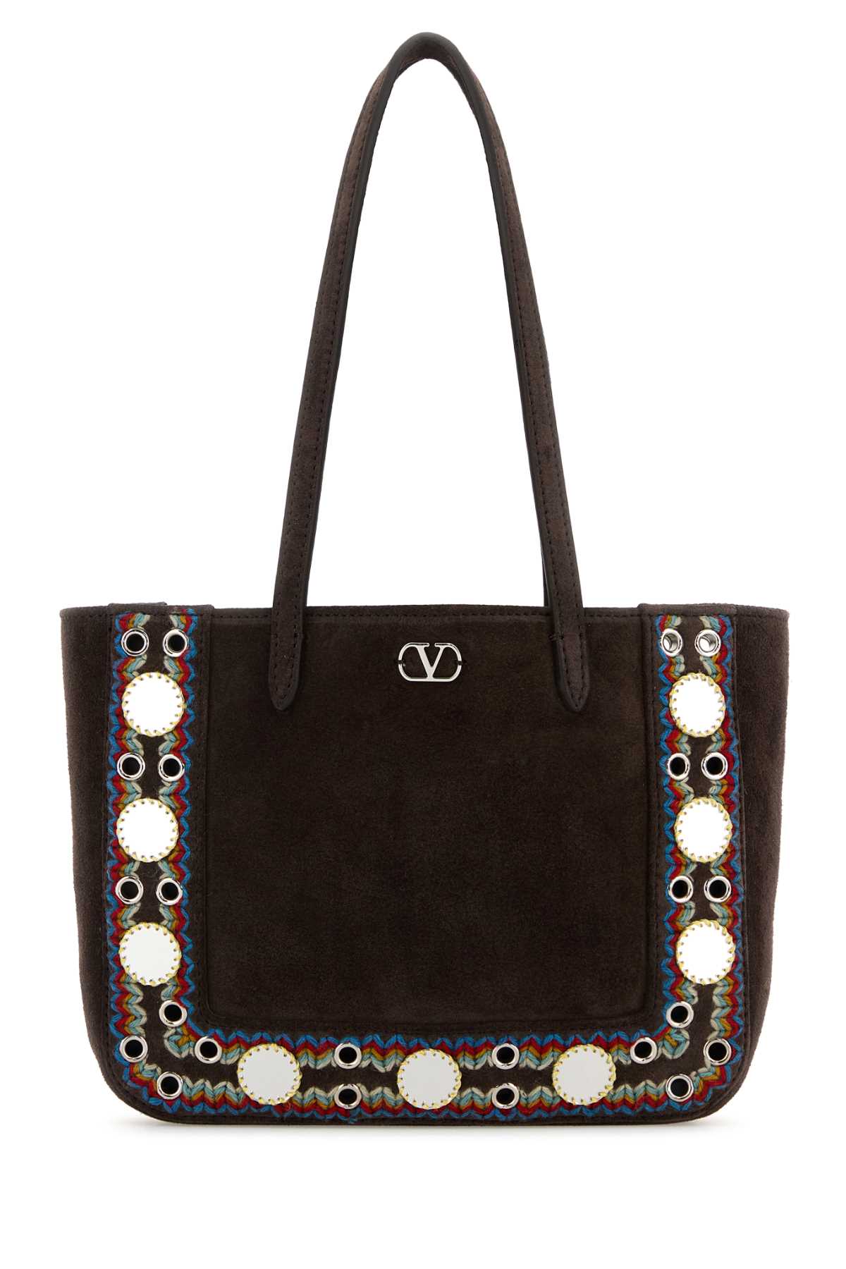 VALENTINO GARAVANI MINI TOTE | NELLCOTE | FR For Women Exterior: 100% Suede Lining: 100% Suede Finishing: Silver metal