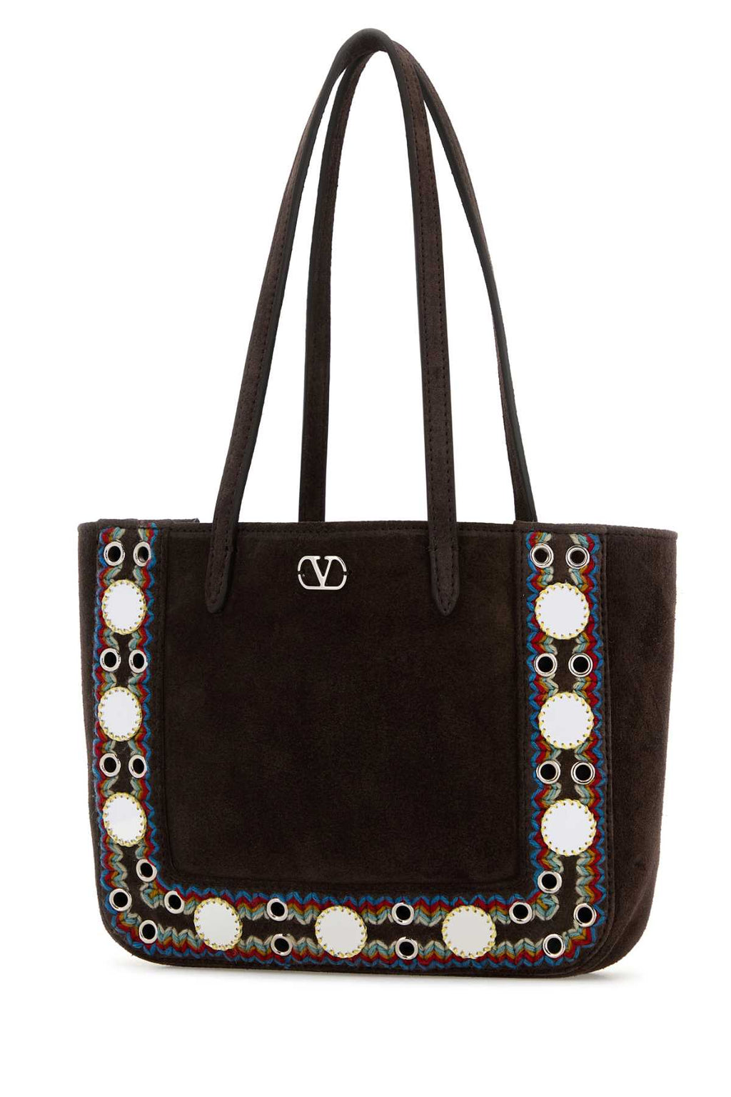 VALENTINO GARAVANI MINI TOTE | NELLCOTE | FR For Women Exterior: 100% Suede Lining: 100% Suede Finishing: Silver metal