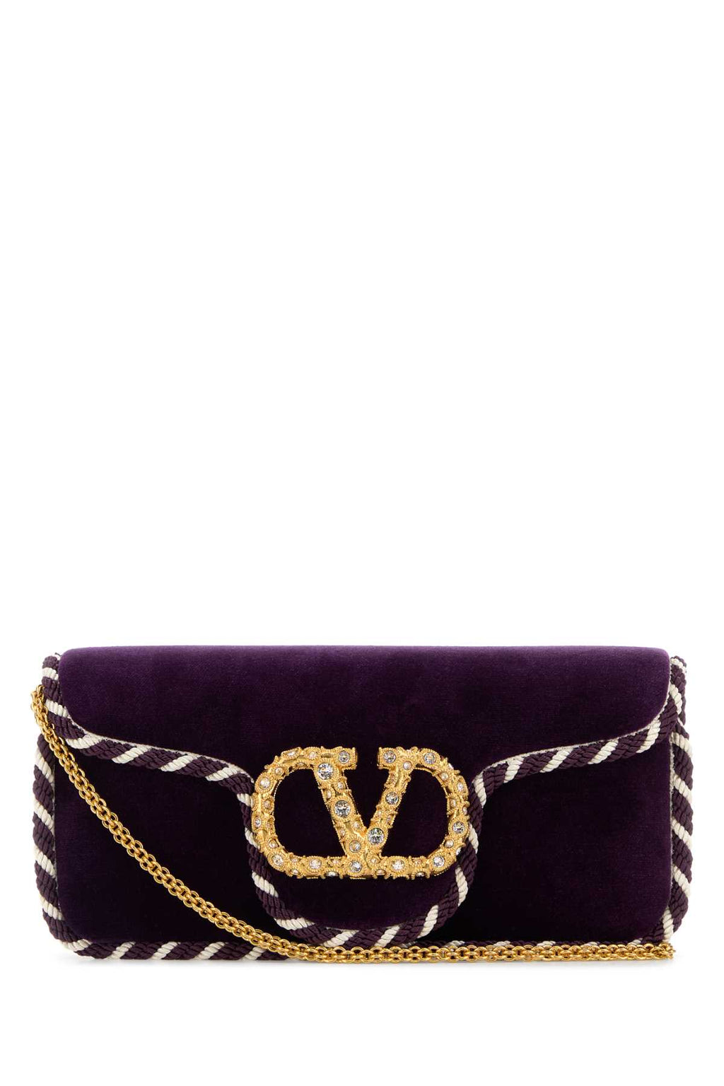 VALENTINO GARAVANI CLUTCH | LOCO' | VELLUTO/ For Women Exterior: 100% Fabric Lining: 100% Fabric Finishing: Golden metal