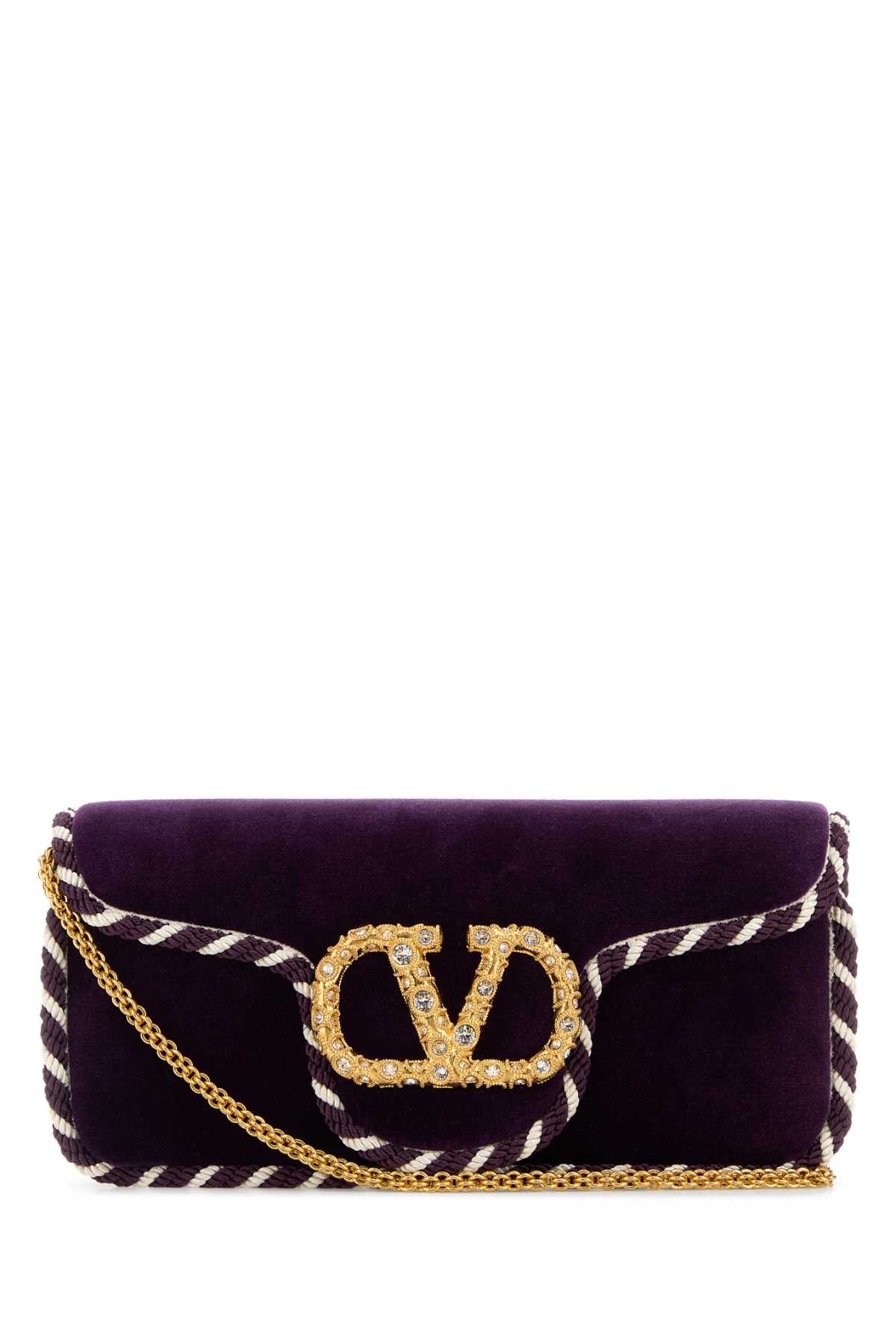 VALENTINO GARAVANI CLUTCH | LOCO' | VELLUTO/ For Women Exterior: 100% Fabric Lining: 100% Fabric Finishing: Golden metal