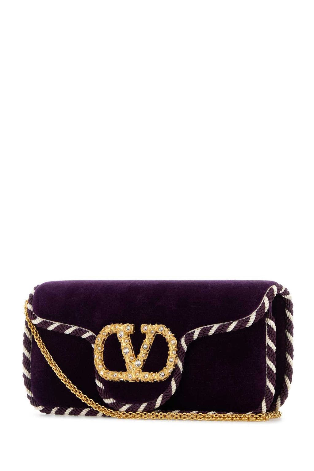 VALENTINO GARAVANI CLUTCH | LOCO' | VELLUTO/ For Women Exterior: 100% Fabric Lining: 100% Fabric Finishing: Golden metal