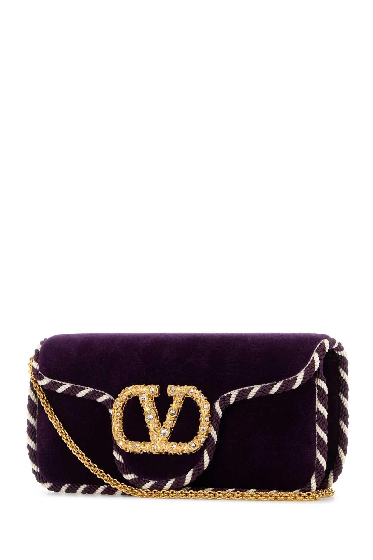 VALENTINO GARAVANI CLUTCH | LOCO' | VELLUTO/ For Women Exterior: 100% Fabric Lining: 100% Fabric Finishing: Golden metal