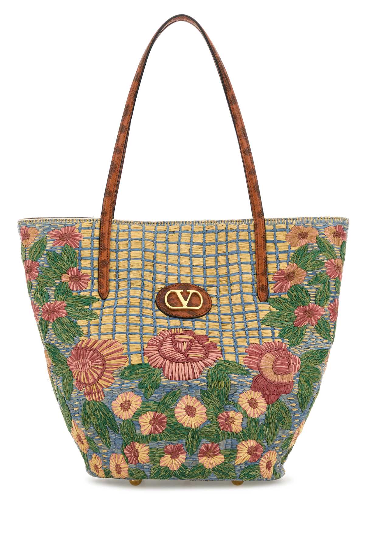 VALENTINO GARAVANI BUCKET BAG | PANIER DE FL For Women Exterior: 100% Raffia Lining: 100% Fabric Finishing: Golden metal