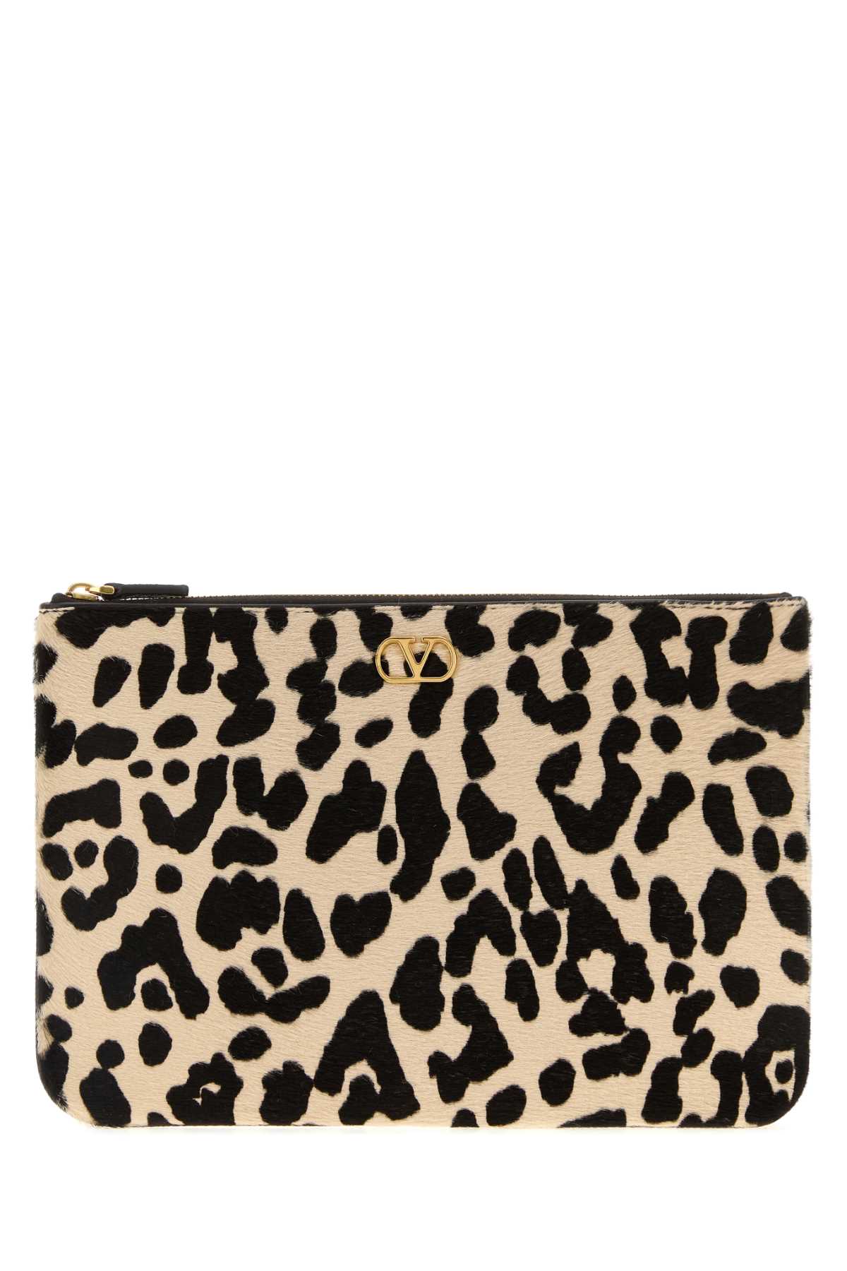 VALENTINO GARAVANI MEDIUM FLAT POUCH | VLOGO For Women CALF LEATHER - BOS TAURUS