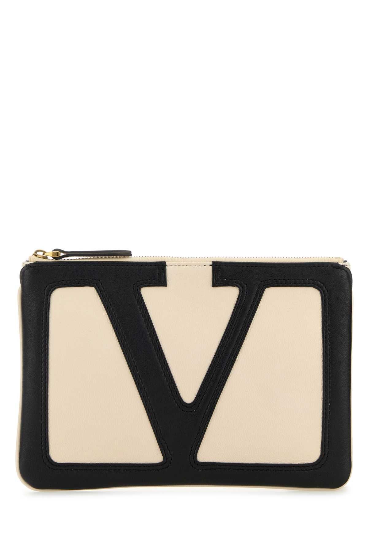 VALENTINO GARAVANI MEDIUM FLAT POUCH | VIVA For Women Exterior: 100% Leather Lining: 100% Leather Finishing: Golden brass