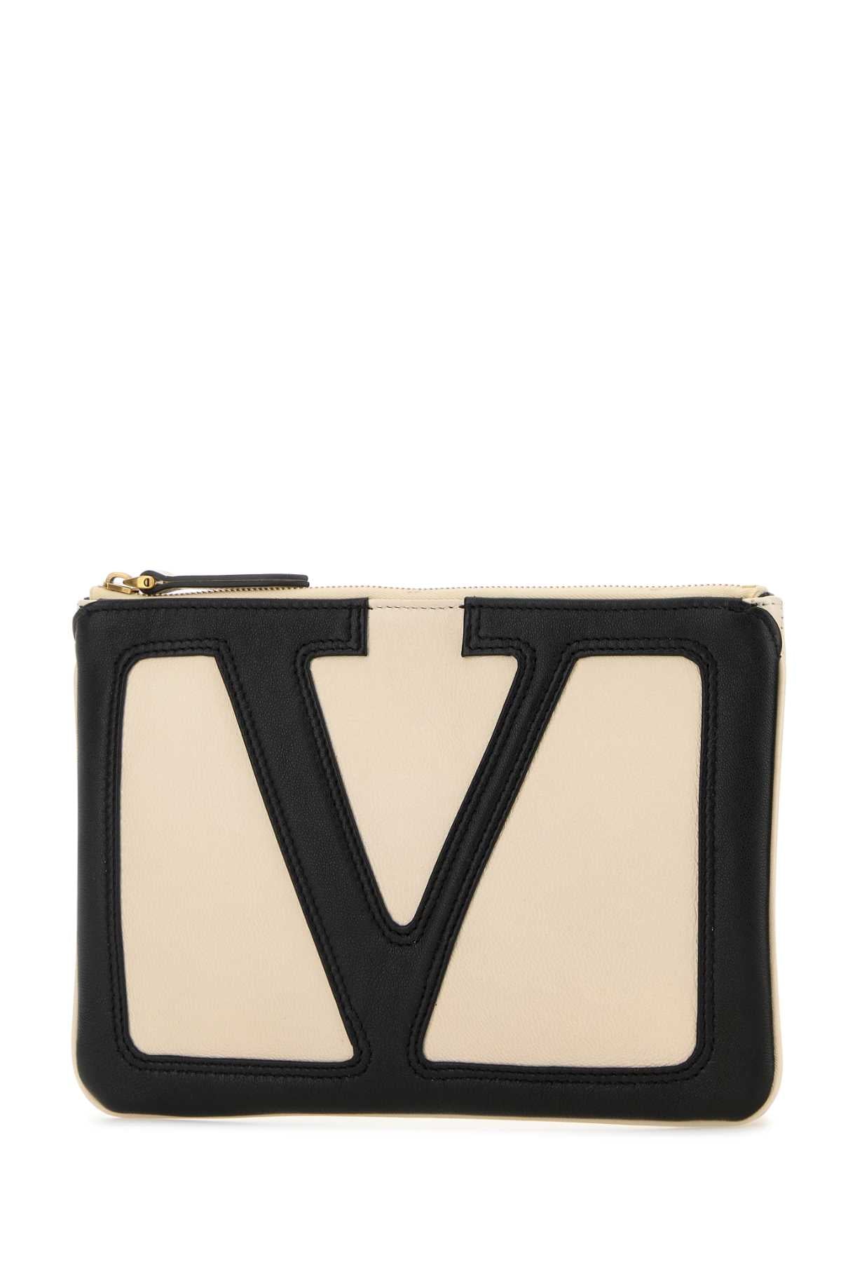 VALENTINO GARAVANI MEDIUM FLAT POUCH | VIVA For Women Exterior: 100% Leather Lining: 100% Leather Finishing: Golden brass