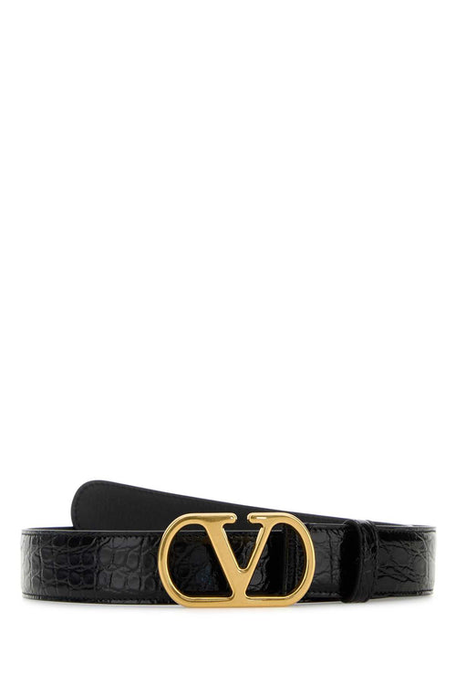 VALENTINO GARAVANI BELT H. 30 | VLOGO SIGNAT For Women Exterior: 100% Alligator Finishing: Golden metal