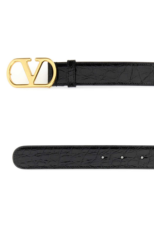 VALENTINO GARAVANI BELT H. 30 | VLOGO SIGNAT For Women Exterior: 100% Alligator Finishing: Golden metal