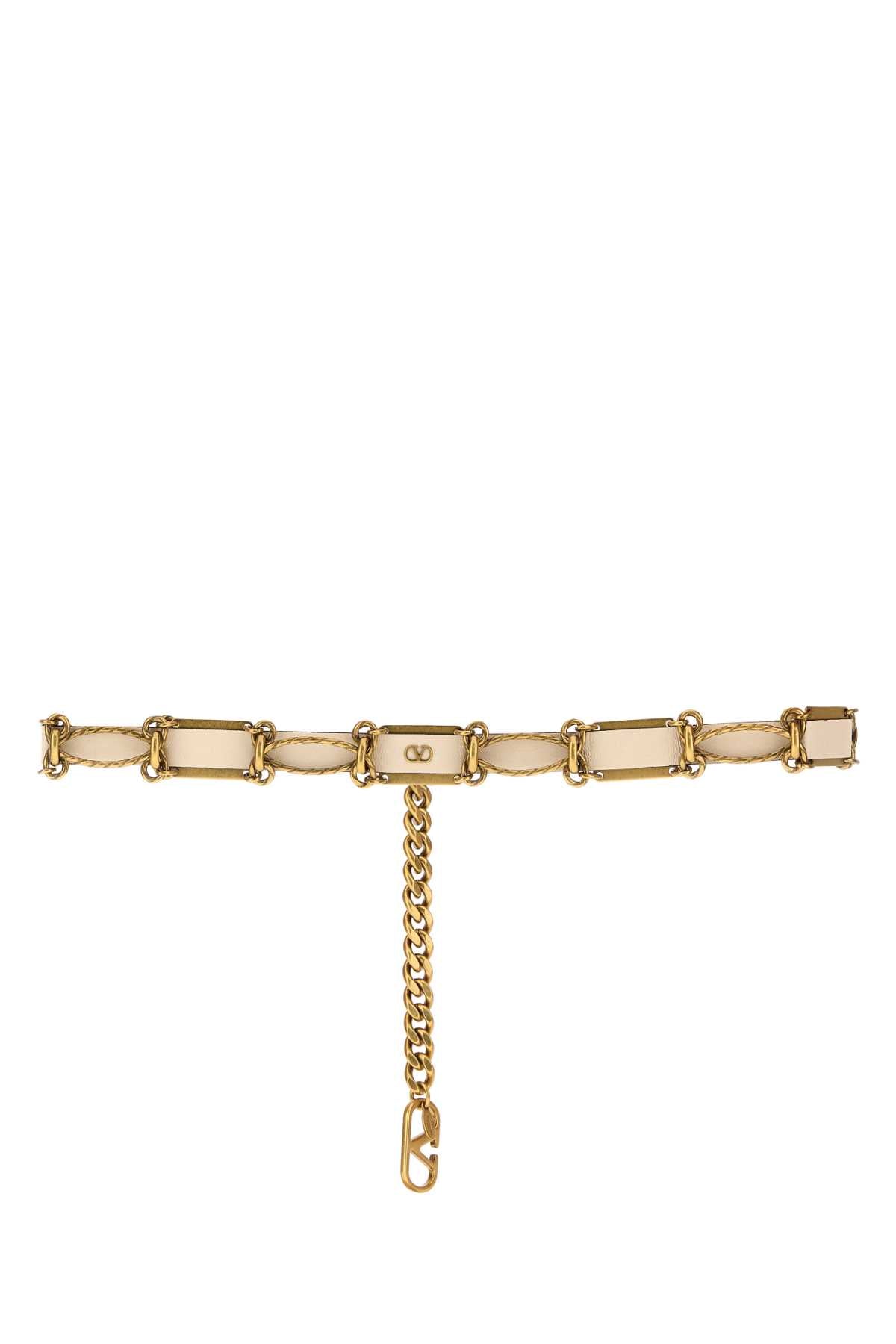 VALENTINO GARAVANI CHAIN BELT H. 25 | VLOGO For Women Exterior: 100% Leather 100% Metal Finishing: Antiqued gold