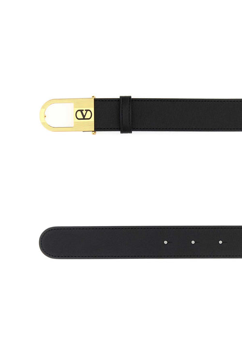 VALENTINO GARAVANI BELT H. 30 | MINI VLOGO S For Men Exterior: 100% Calf Finishing: Golden metal
