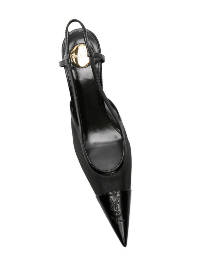 Le 5 à 7 Slingback Pumps in Mesh and Patent Leather