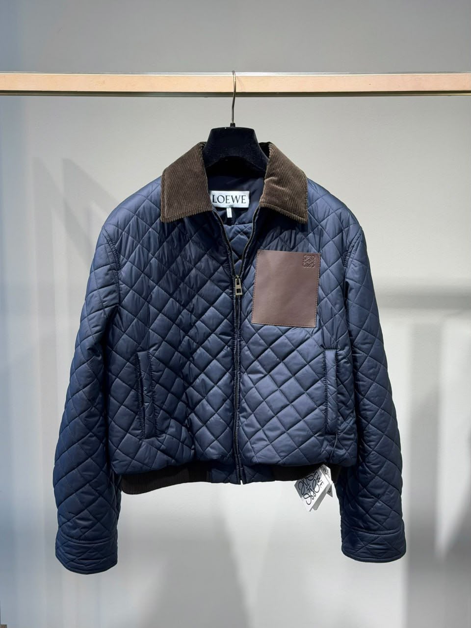Quilted Jacket with Leather Patch