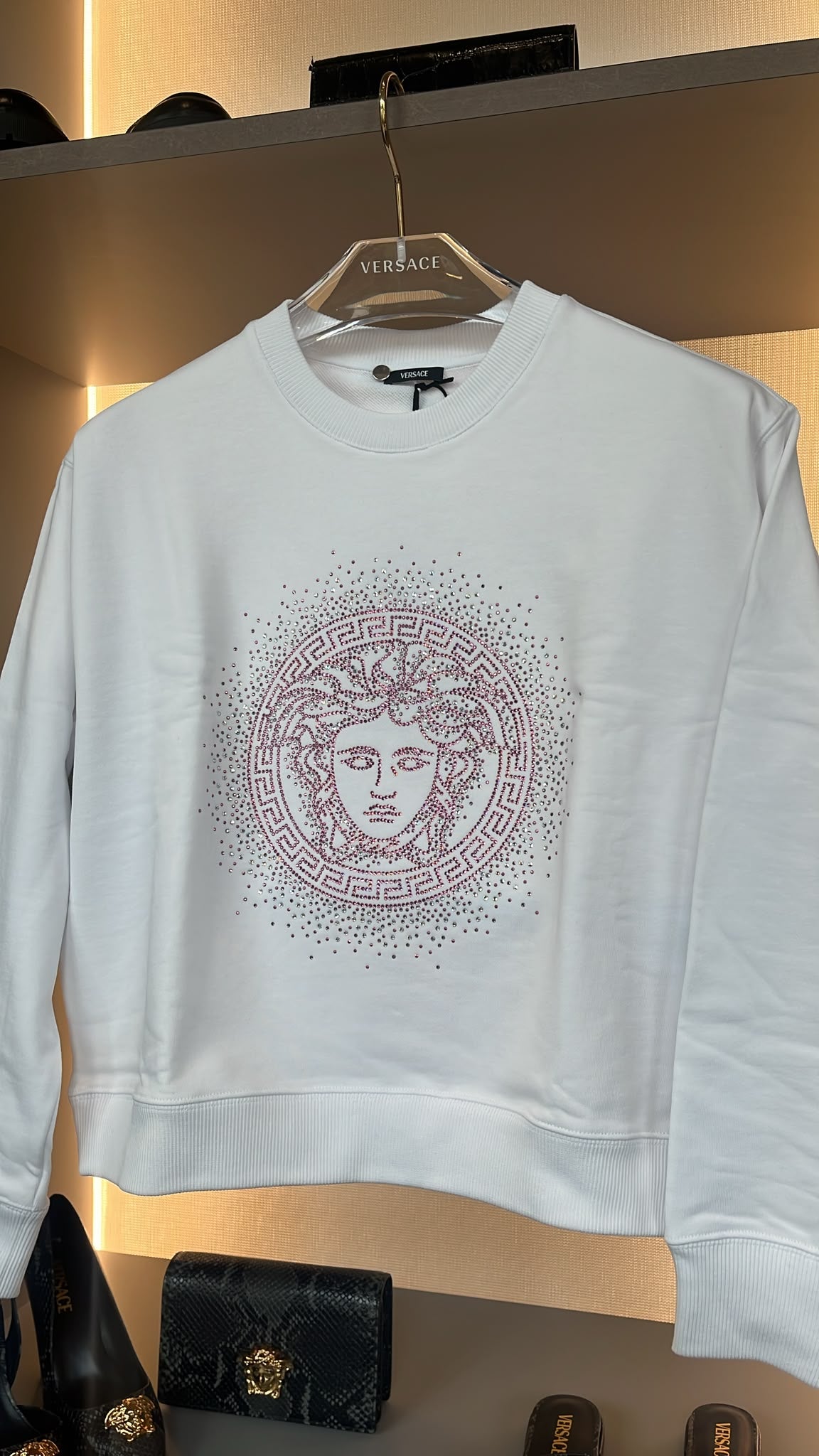 Medusa Crystal Embellished Sweatshirt