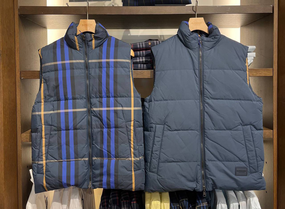 Reversible Check Quilted Down Vest