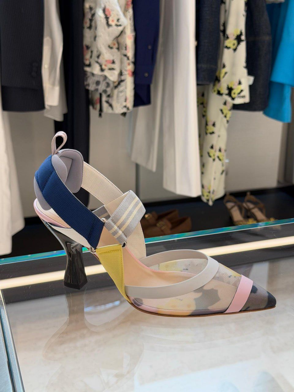 Fendi First Mesh Slingback Pumps