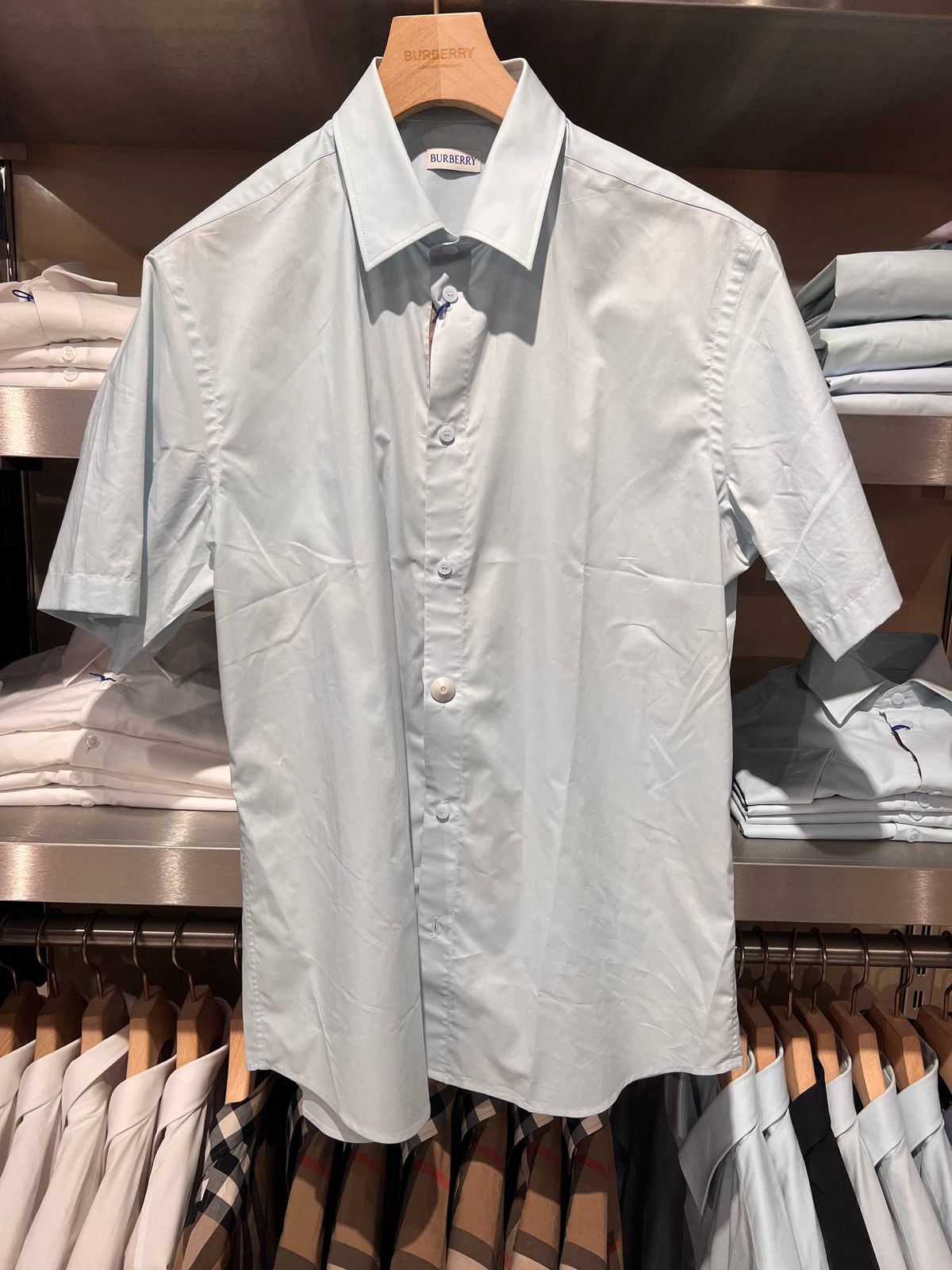 Check-lined Cotton Poplin Shirt