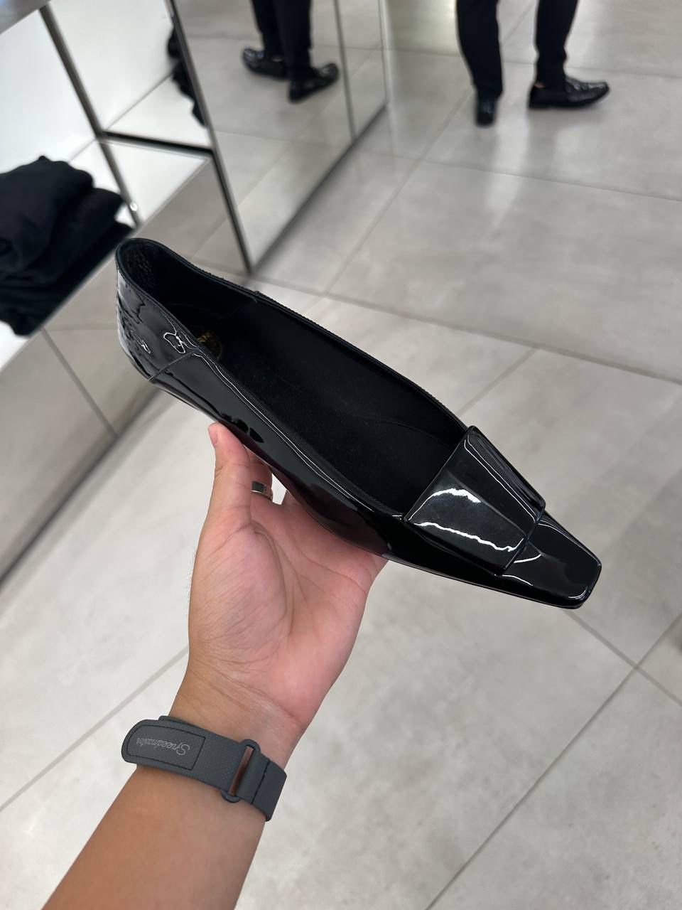 Patent Leather Ballerina Flats with Buckle