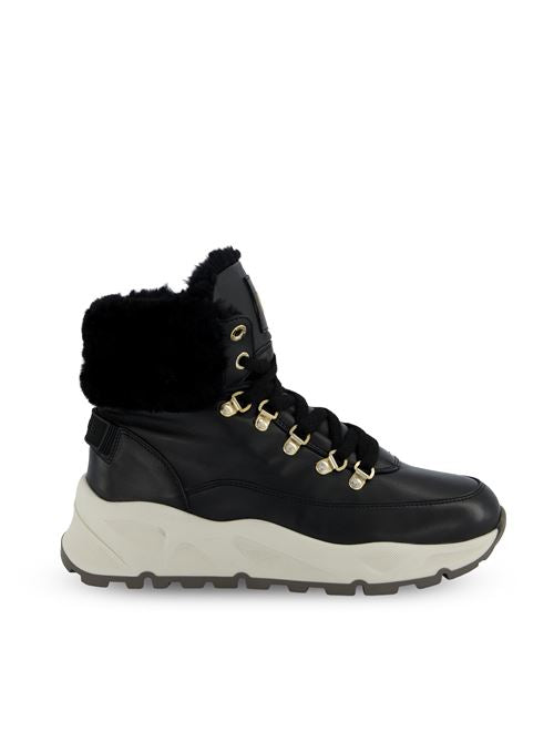 Hiker Boots with Faux Fur Trim