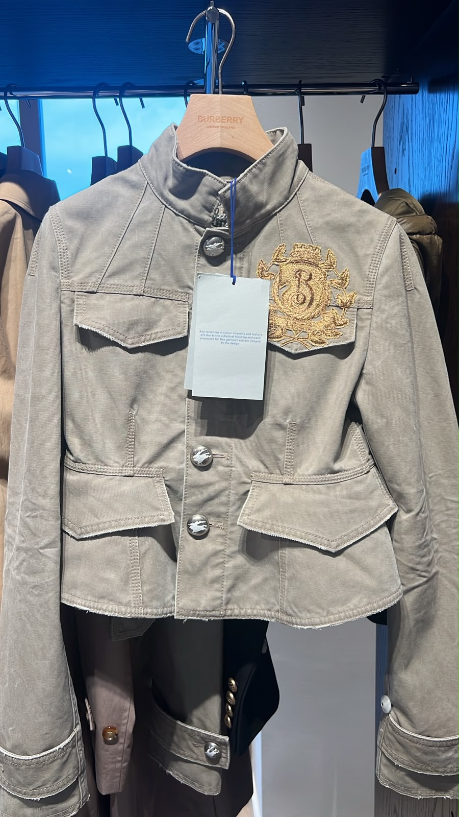 Embroidered Crest Cotton Twill Jacket