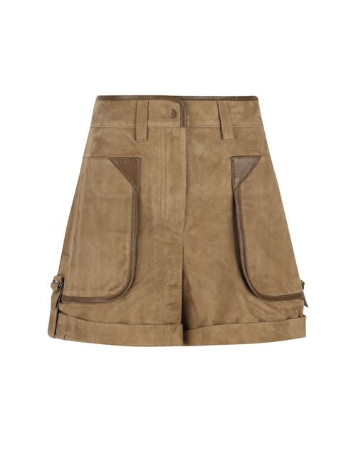 Shorts realizzati in pelle di capra