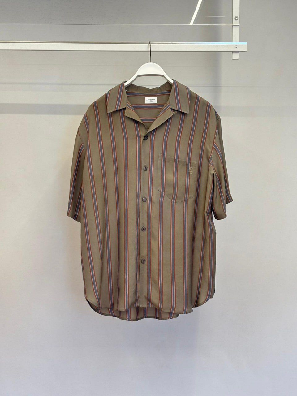 Vintage Striped Camp Collar Shirt