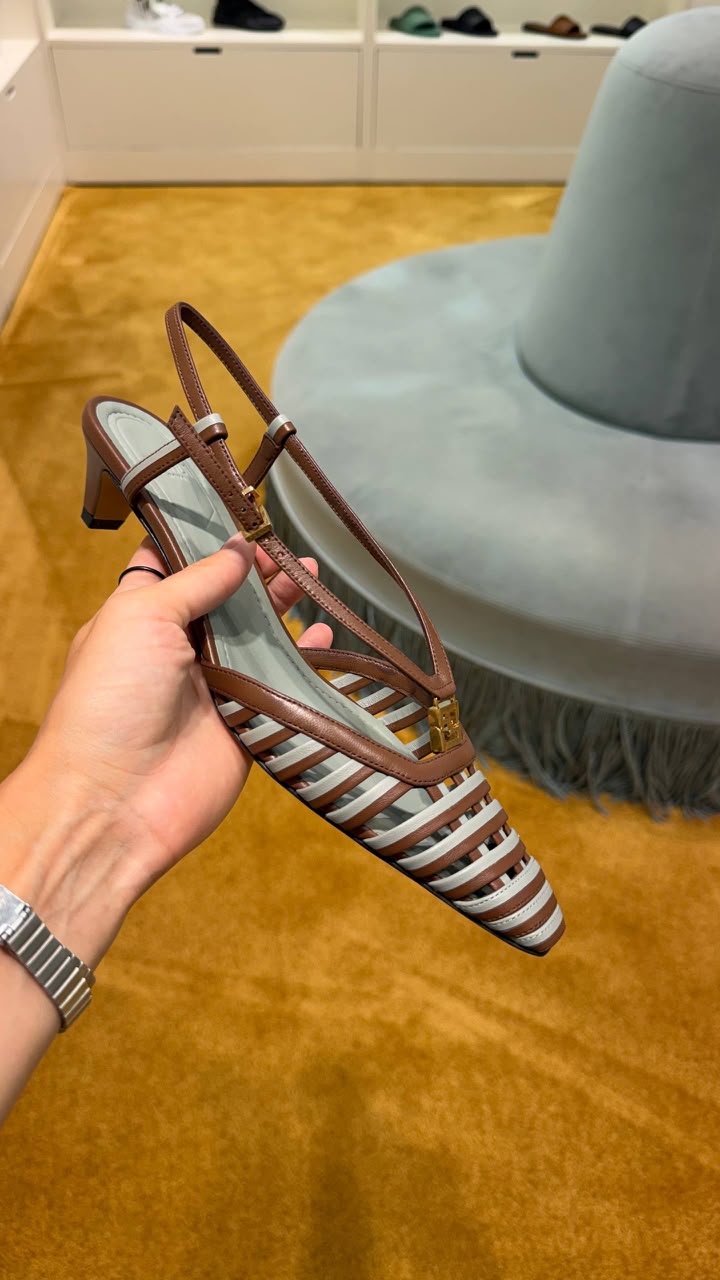 Cage Slingback Pumps