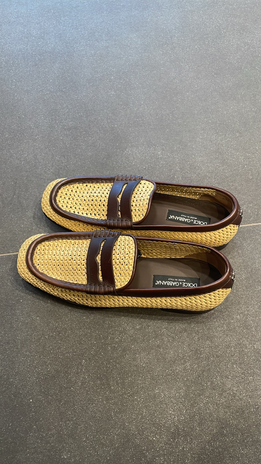 Woven Raffia Penny Loafers